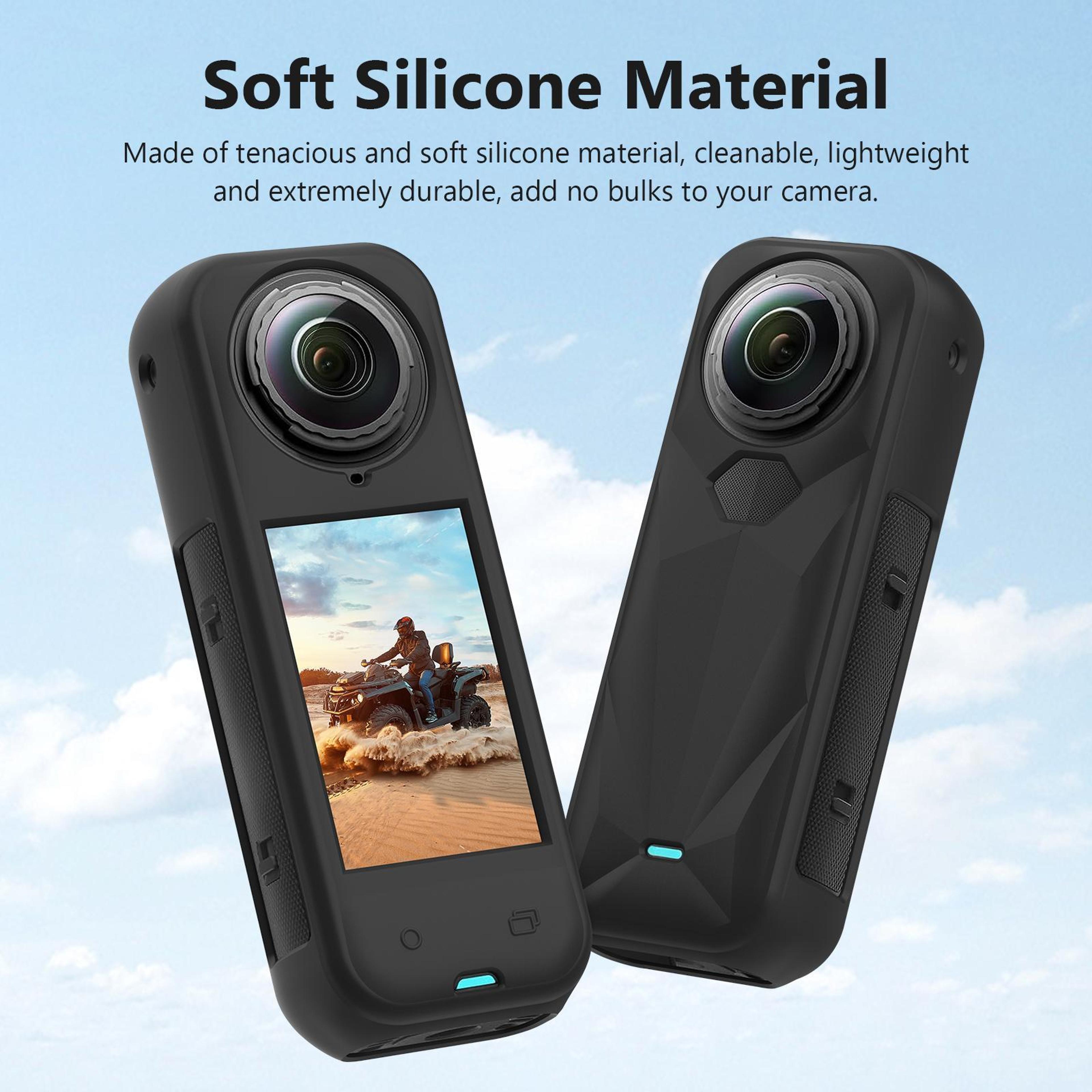 PULUZ Insta360 X5 Protective Case With Lens Cover Shockproof Silicone Camera Guard 3