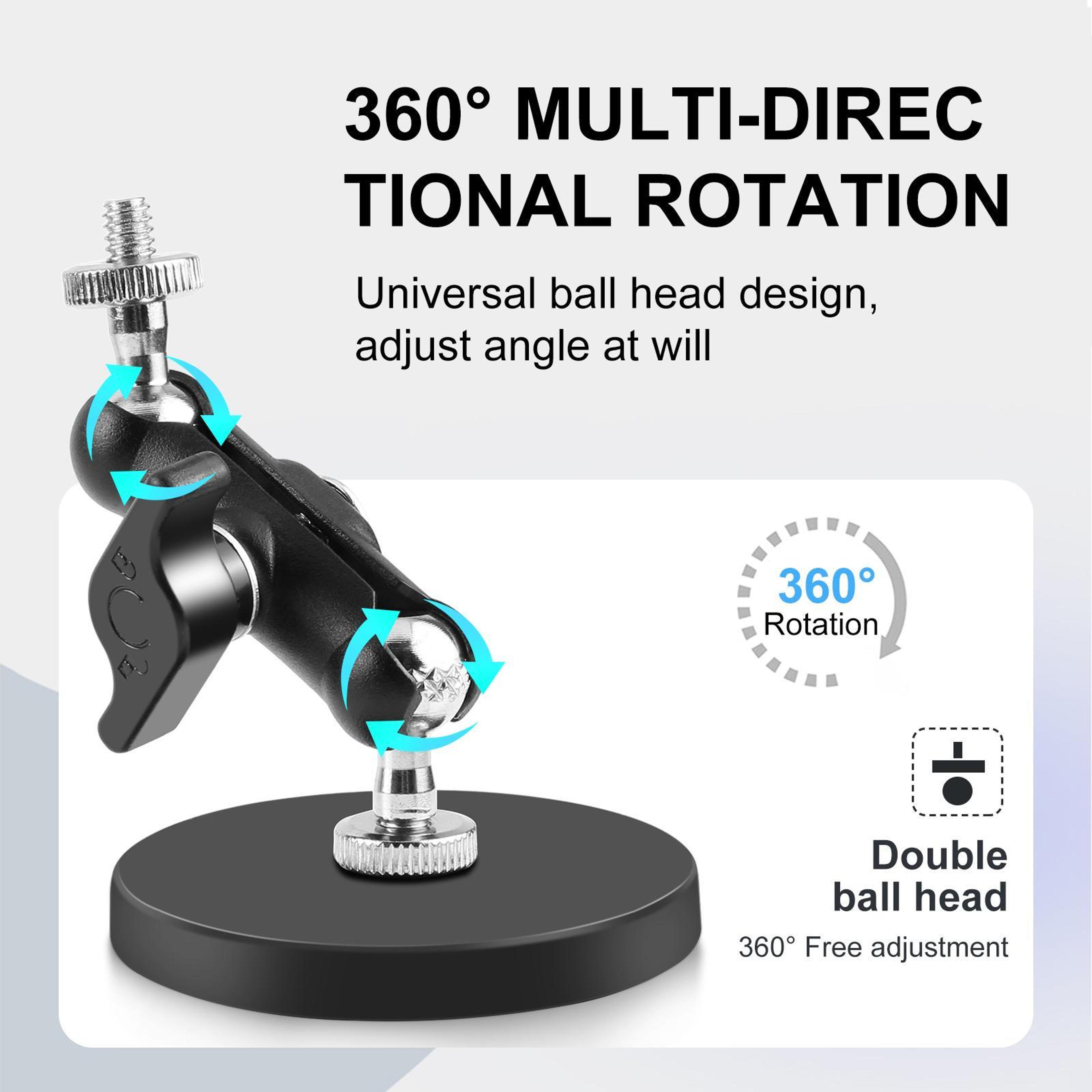 Puluz Magnetic Action Camera Mount Holder 360 Adjustable GoPro Insta360 Screw Clip Mount 5