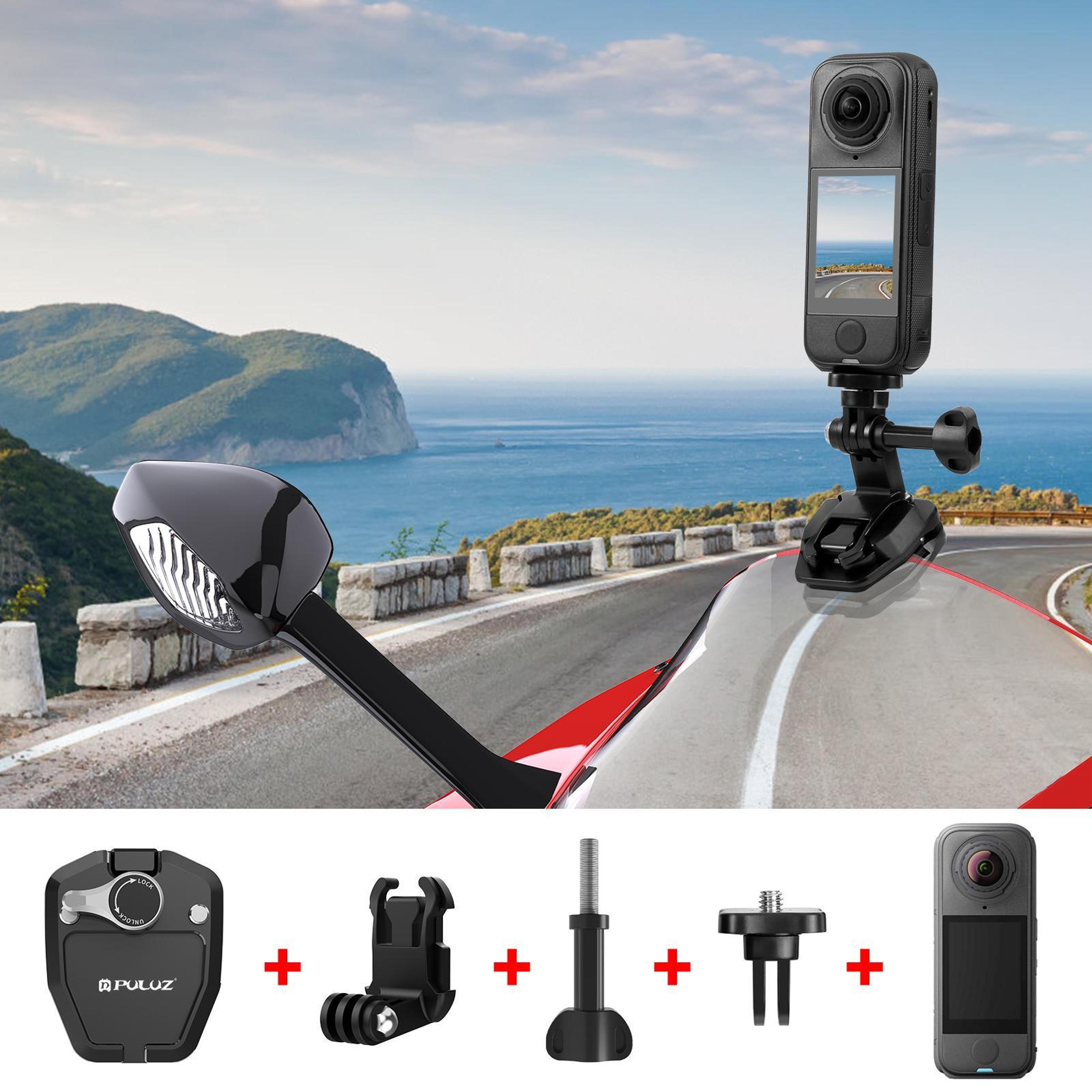 Puluz Motorcycle Windshield Action Camera Mount Clip For GoPro Hero12 DJI Osmo Action Insta360 Stab 9