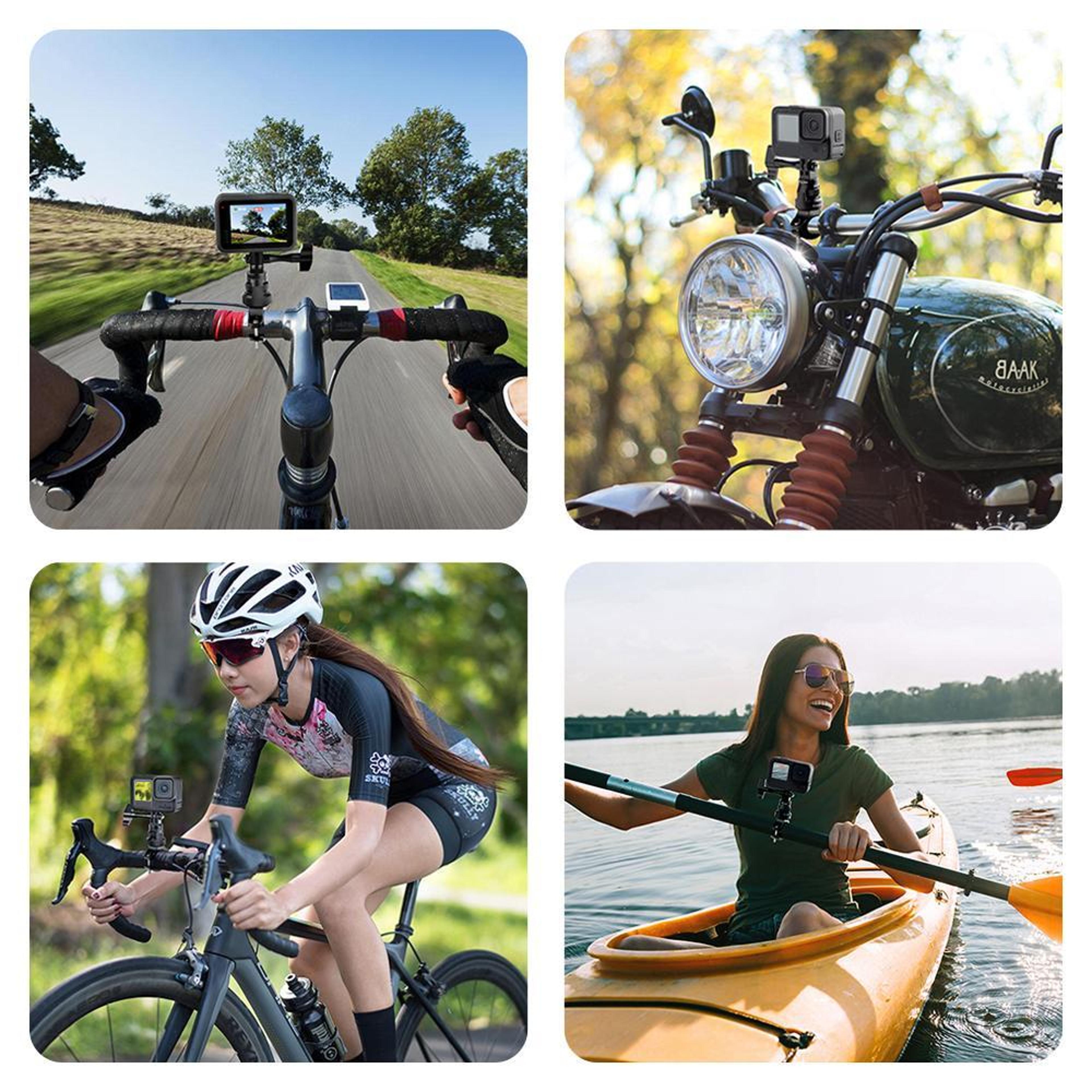 PULUZ 360 Rotating Motorcycle Camera Mount For GoPro Insta360  DJI Action Cameras 6