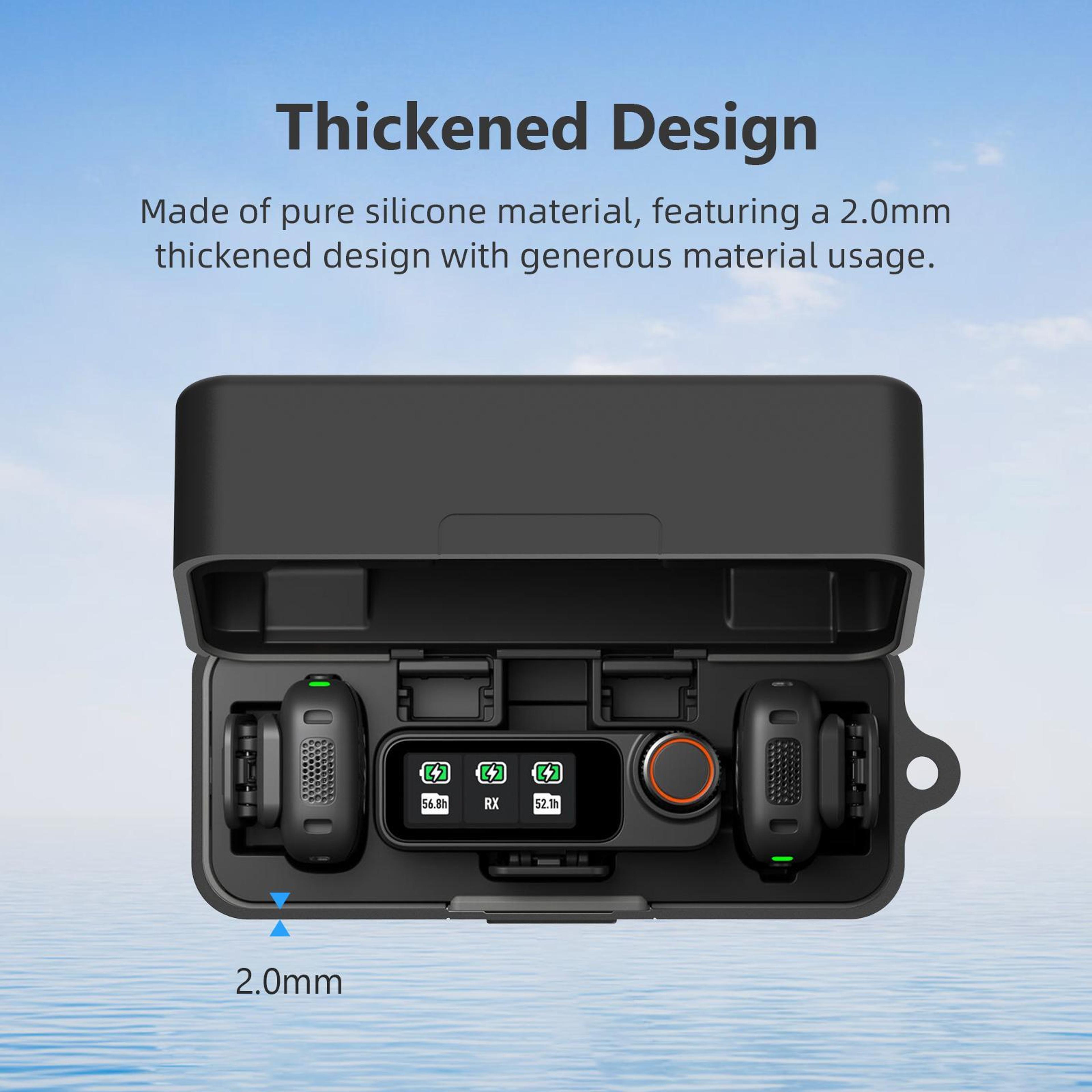 PULUZ Silicone Protective Cover For DJI Mic 2 Charging Case With Carabiner 3