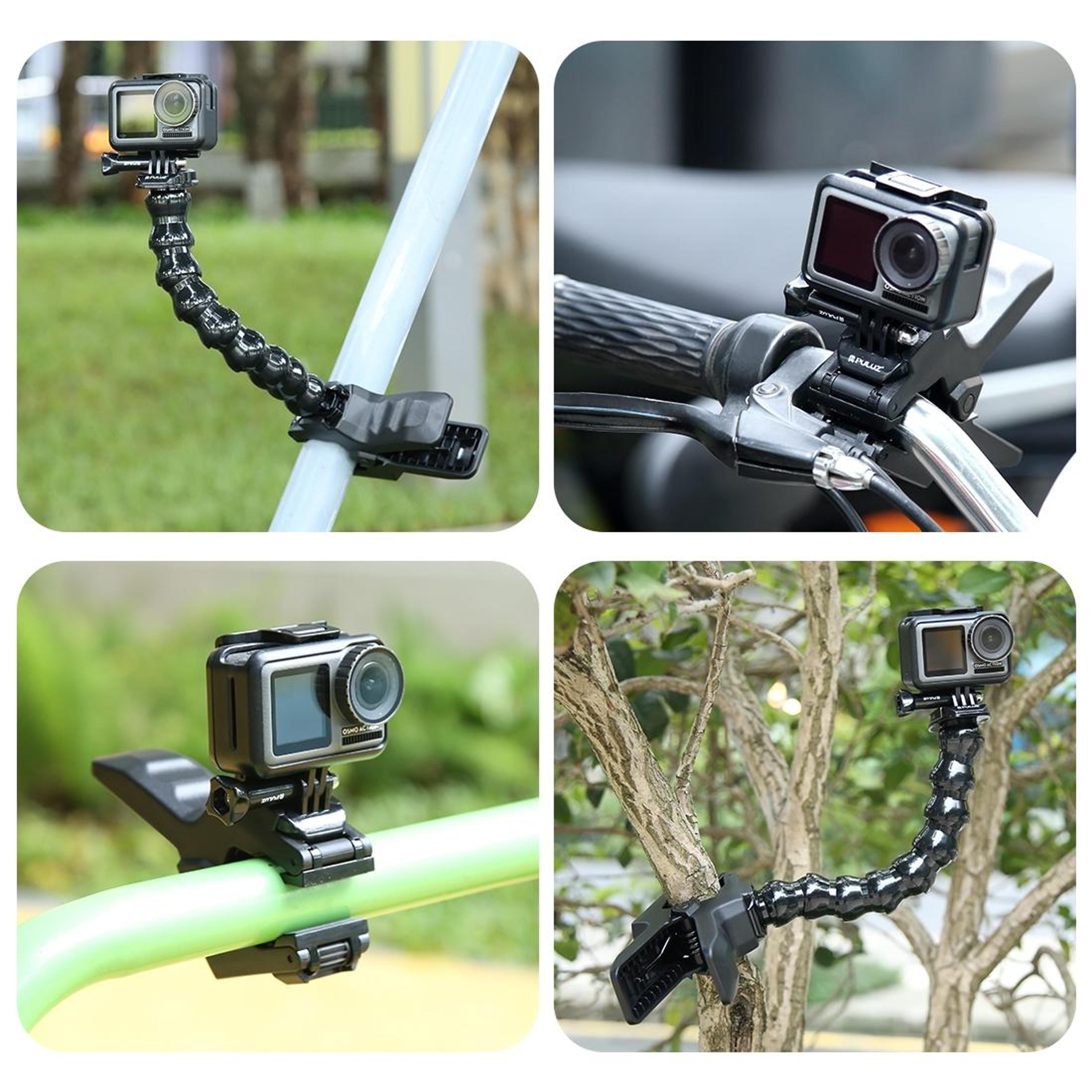 Puluz GoPro  Action Camera Flexible Clamp Mount With Adjustable Neck For Stable Hands Free Shots 7
