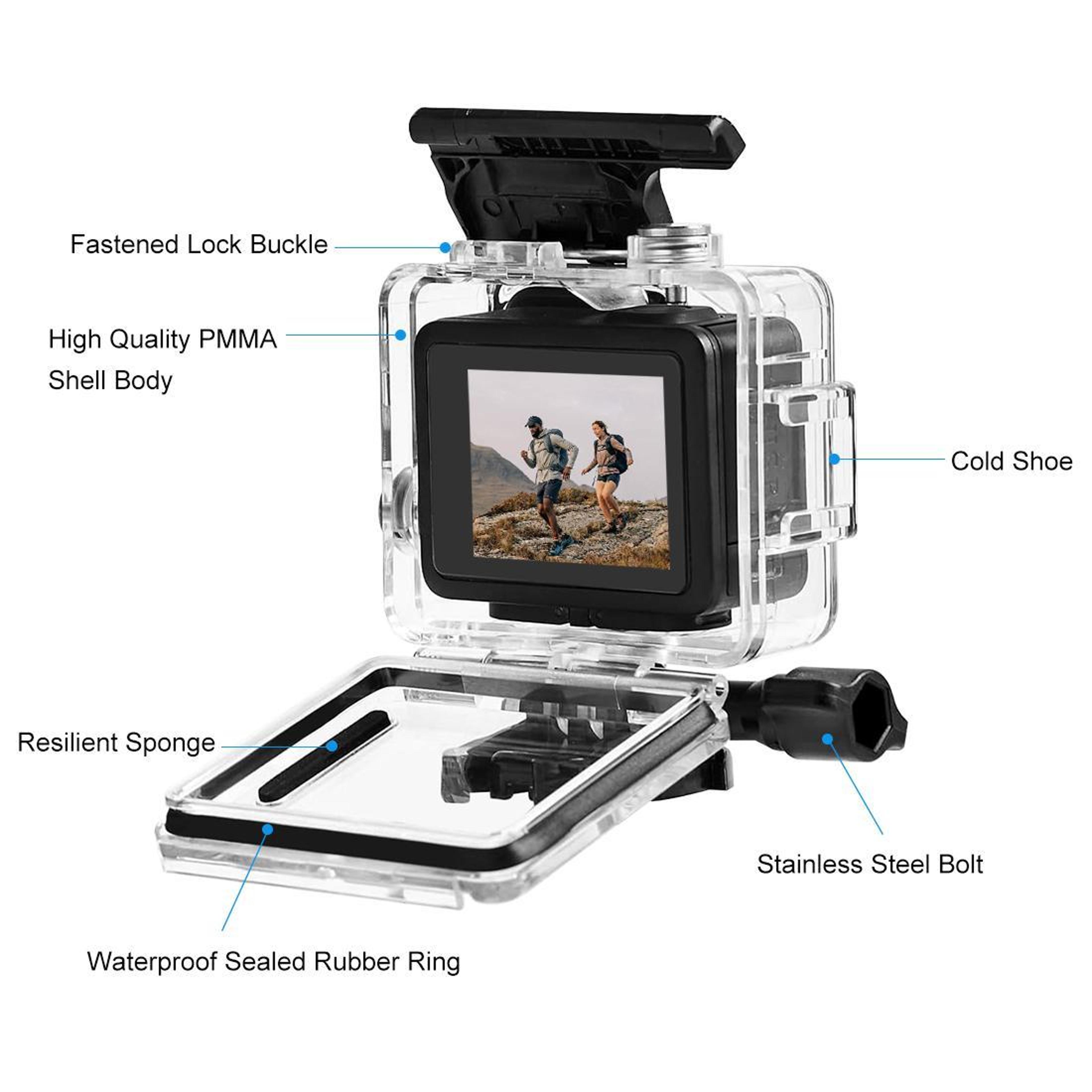 PULUZ 60m Dive Waterproof Housing Case For GoPro HERO 4K With Crystal Clear Lens 3