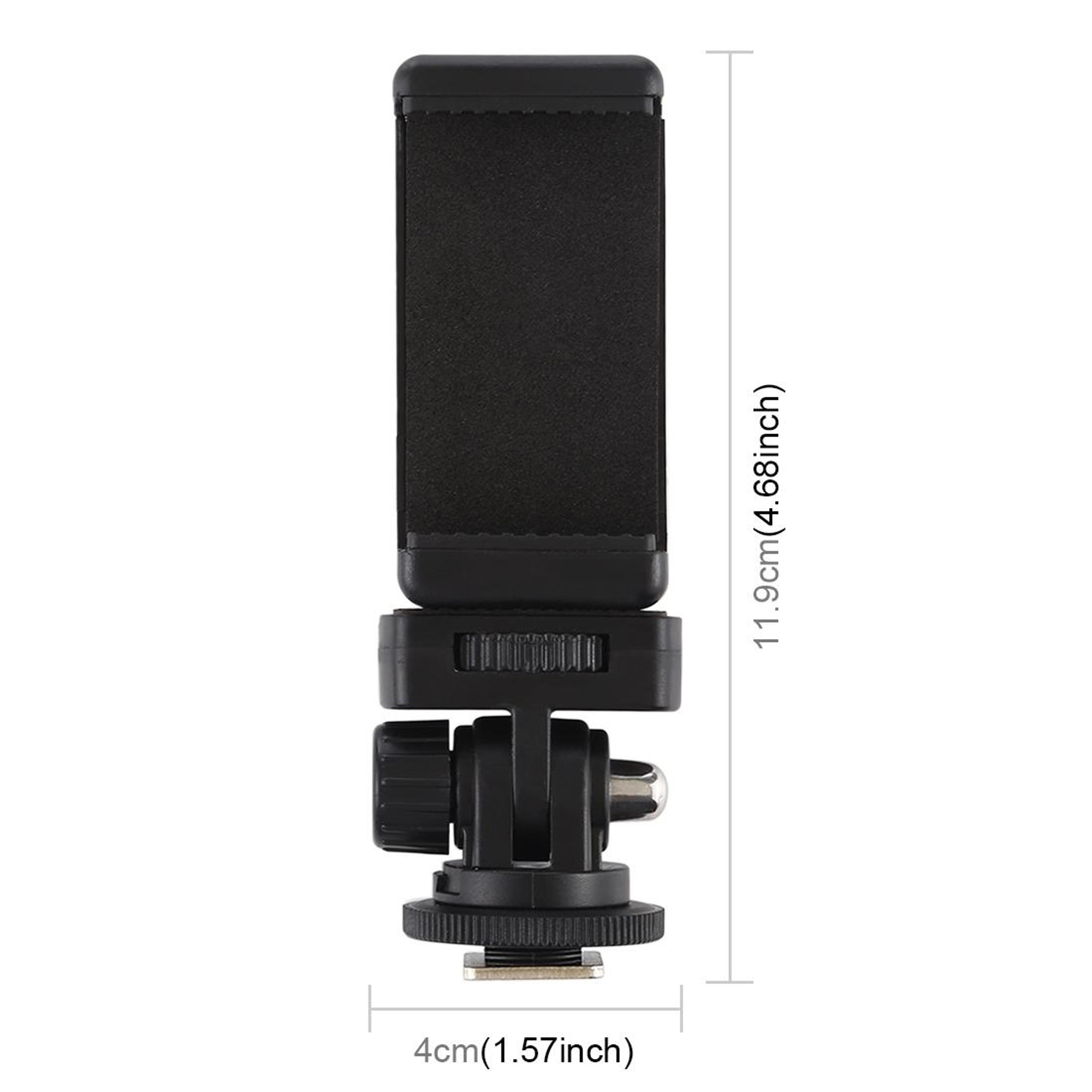 PULUZ Universal Cold Shoe Adapter  Tripod Mount Adapter With Adjustable Phone Clamp 2