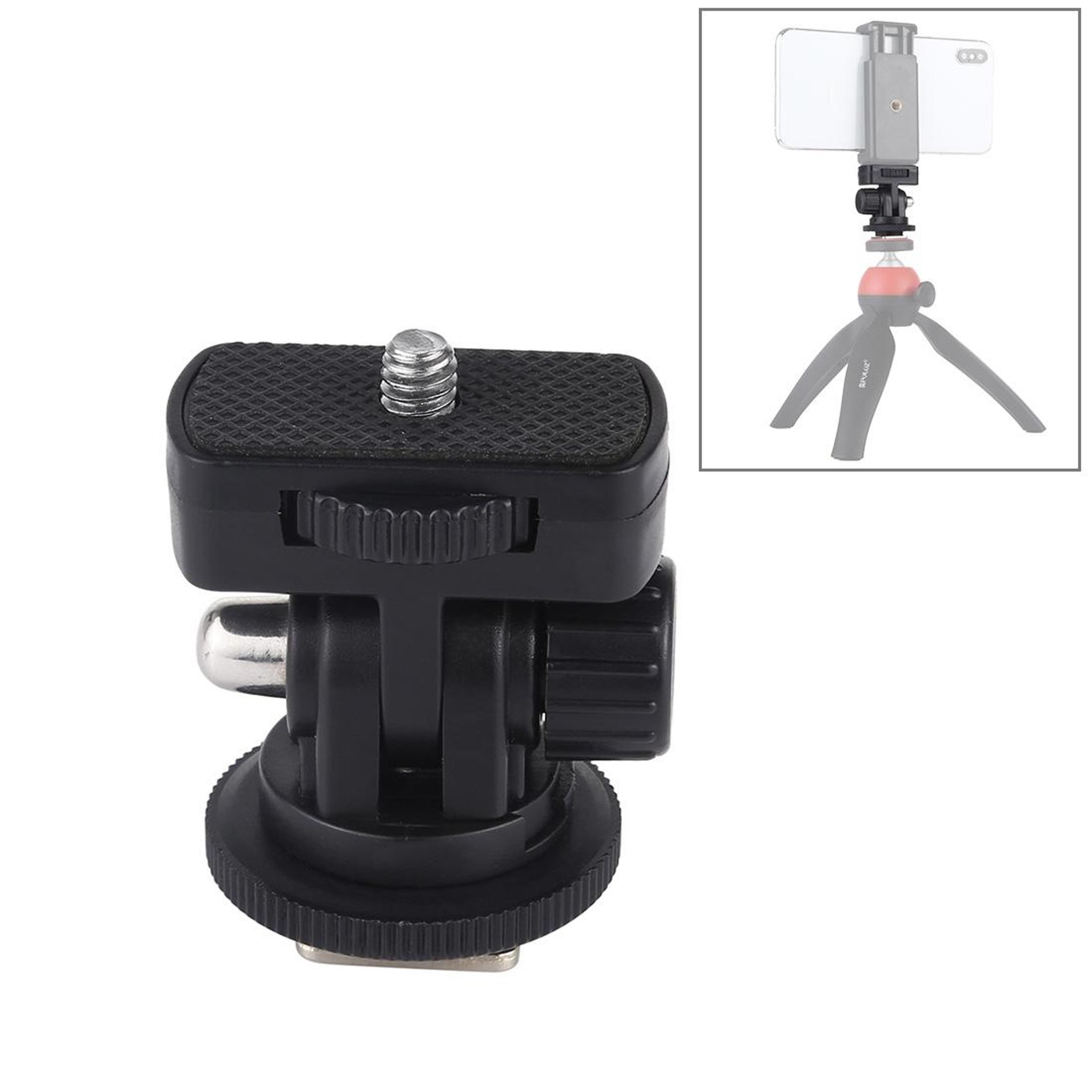 PULUZ Universal Cold Shoe Adapter  Tripod Mount Adapter With Adjustable Phone Clamp 10