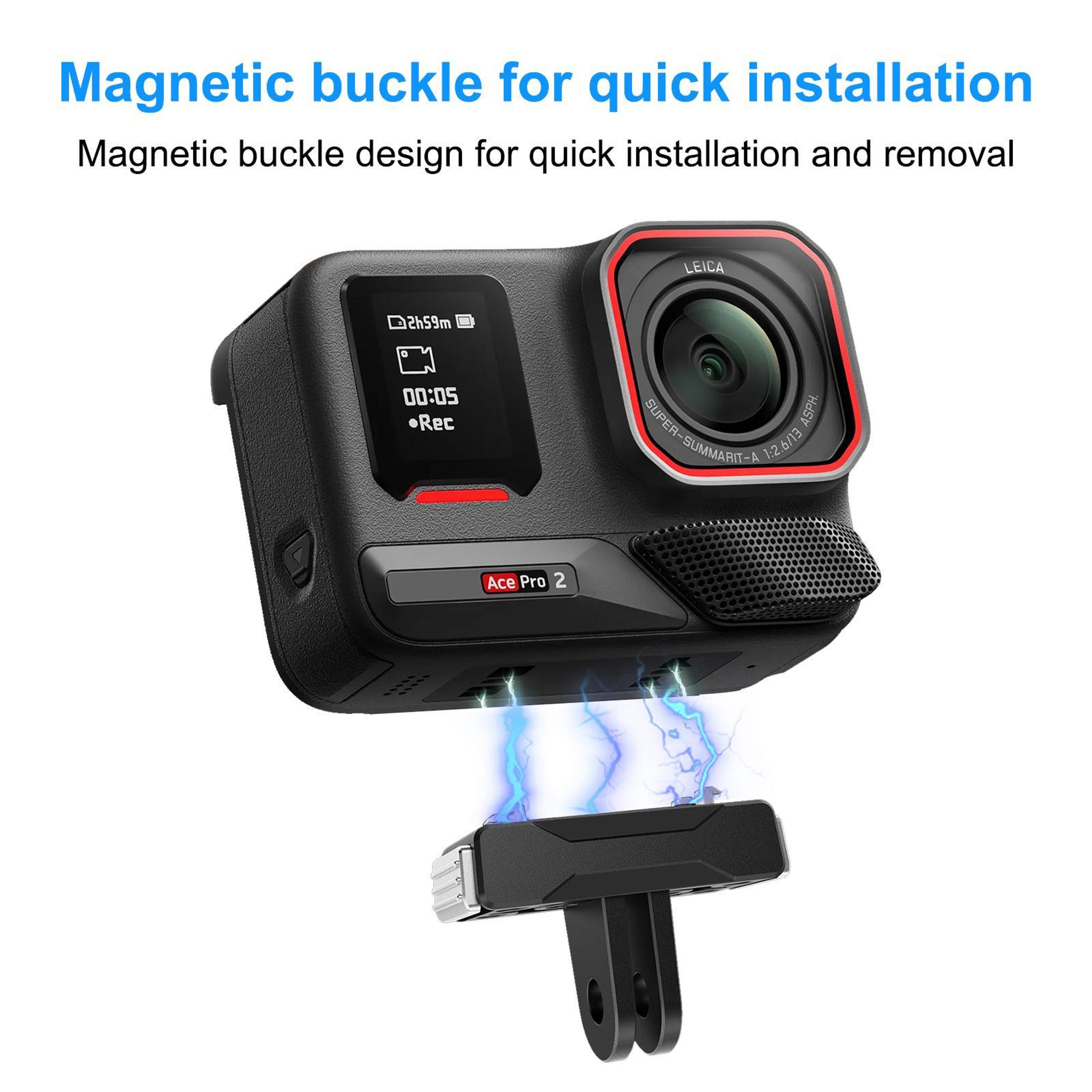 PULUZ Magnetic Quick Release Mount For Insta360 X5X4  Ace Pro Action Cameras 5