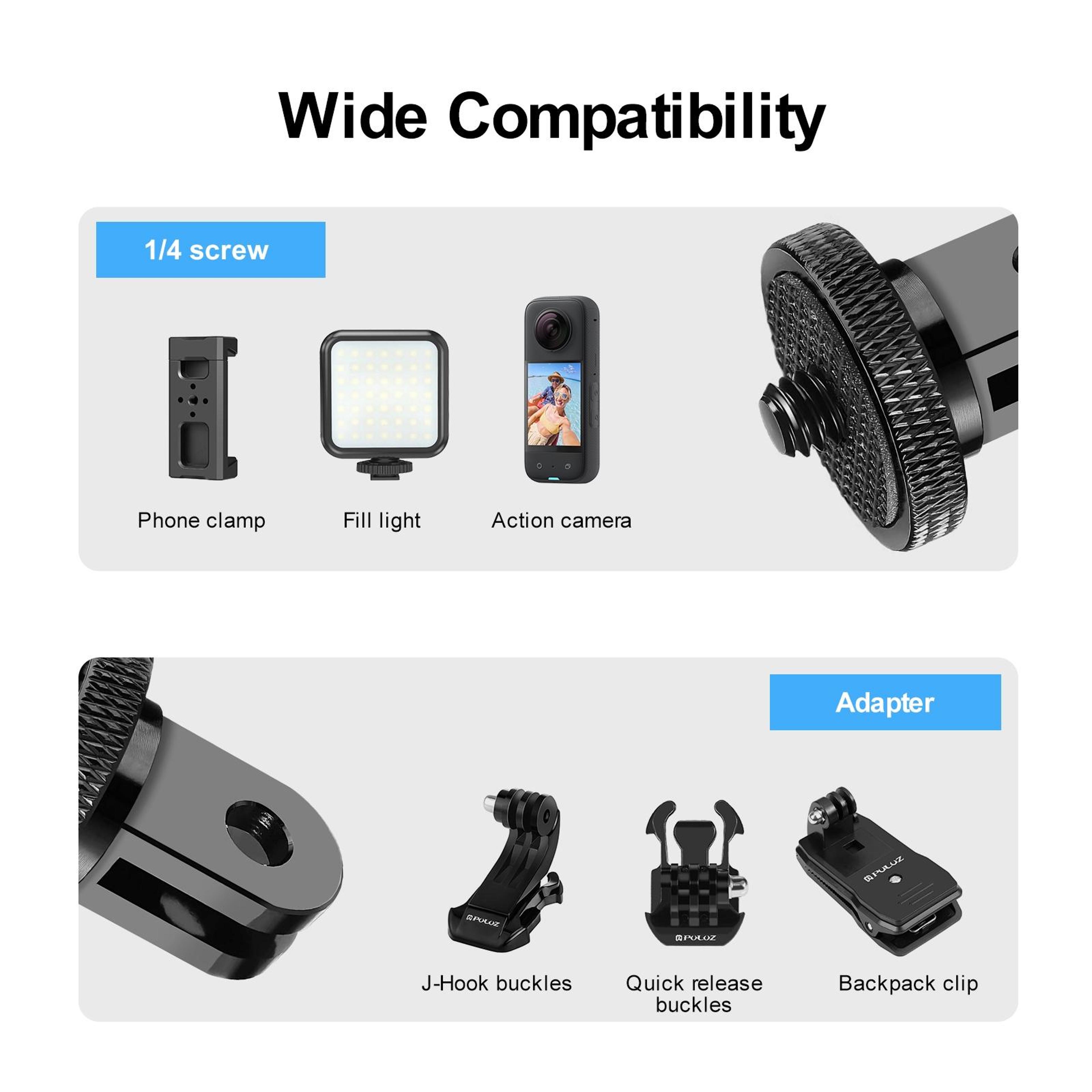 PULUZ Magnetic Quick Release Action Camera Mount Adapter With Base For GoPro  Sports Cameras 5