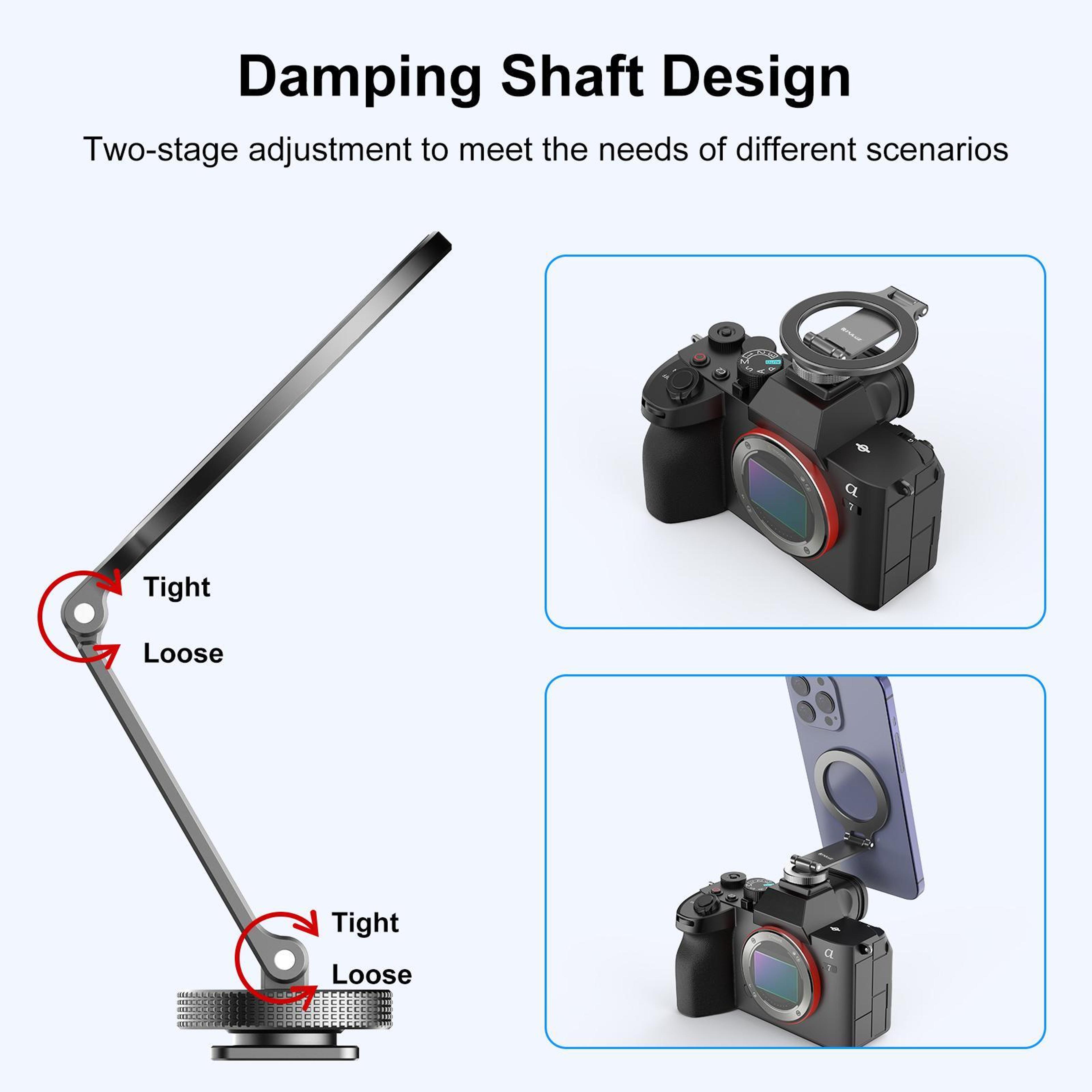 PULUZ 4 In 1 MagSafe Phone Tripod  Magnetic Desk Stand With Camera Grip 6