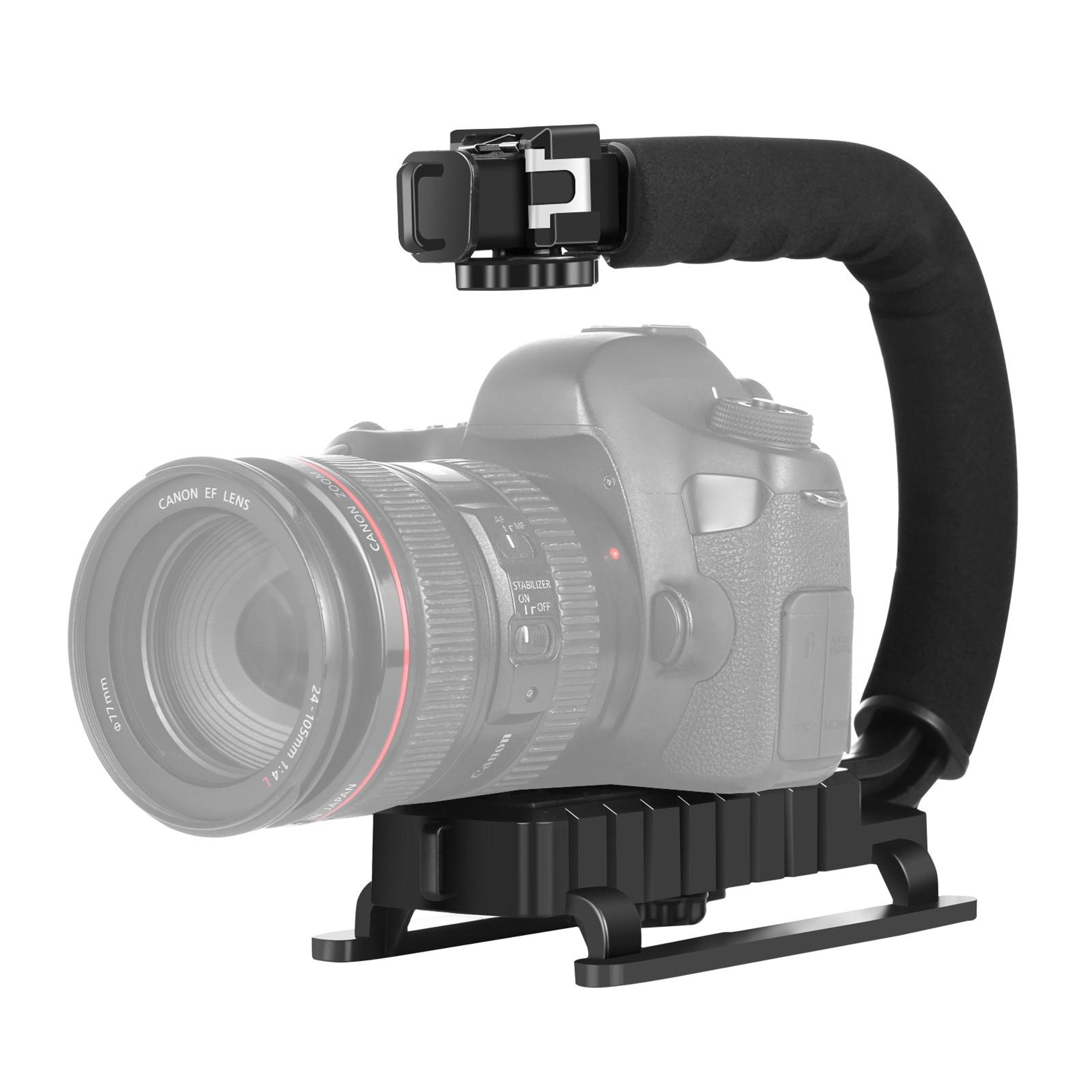 PULUZ Handheld Camera Stabilizer Rig With 3 Cold Shoe Mounts For DSLR Video Recording 10