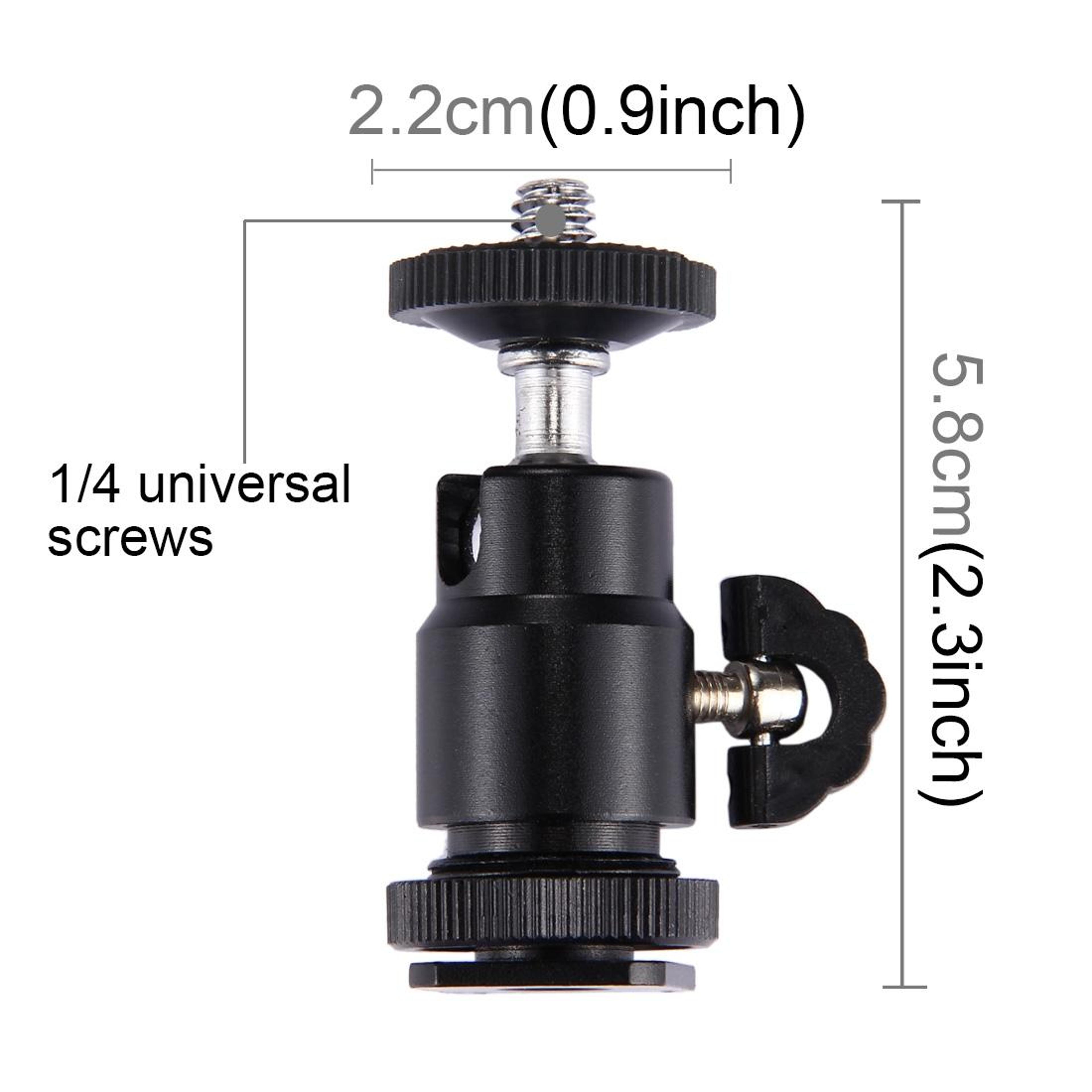 PULUZ Mini Ball Head Tripod Mount With Lock 14 Inch Camera Cold Shoe Adapter 3