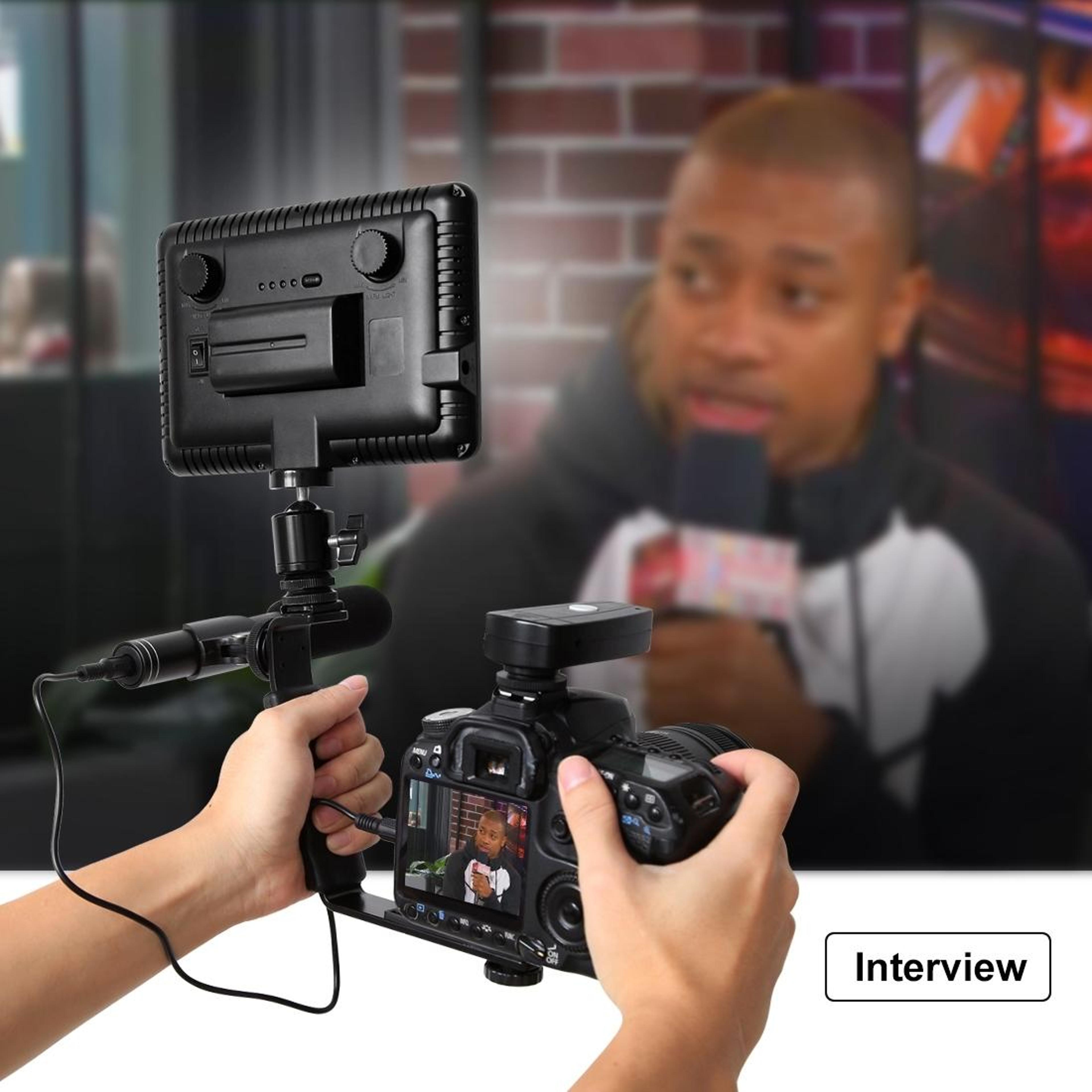 PULUZ DSLR Camera L Bracket Grip With Dual Cold Shoe Mounts For Flash  Video Lighting 7