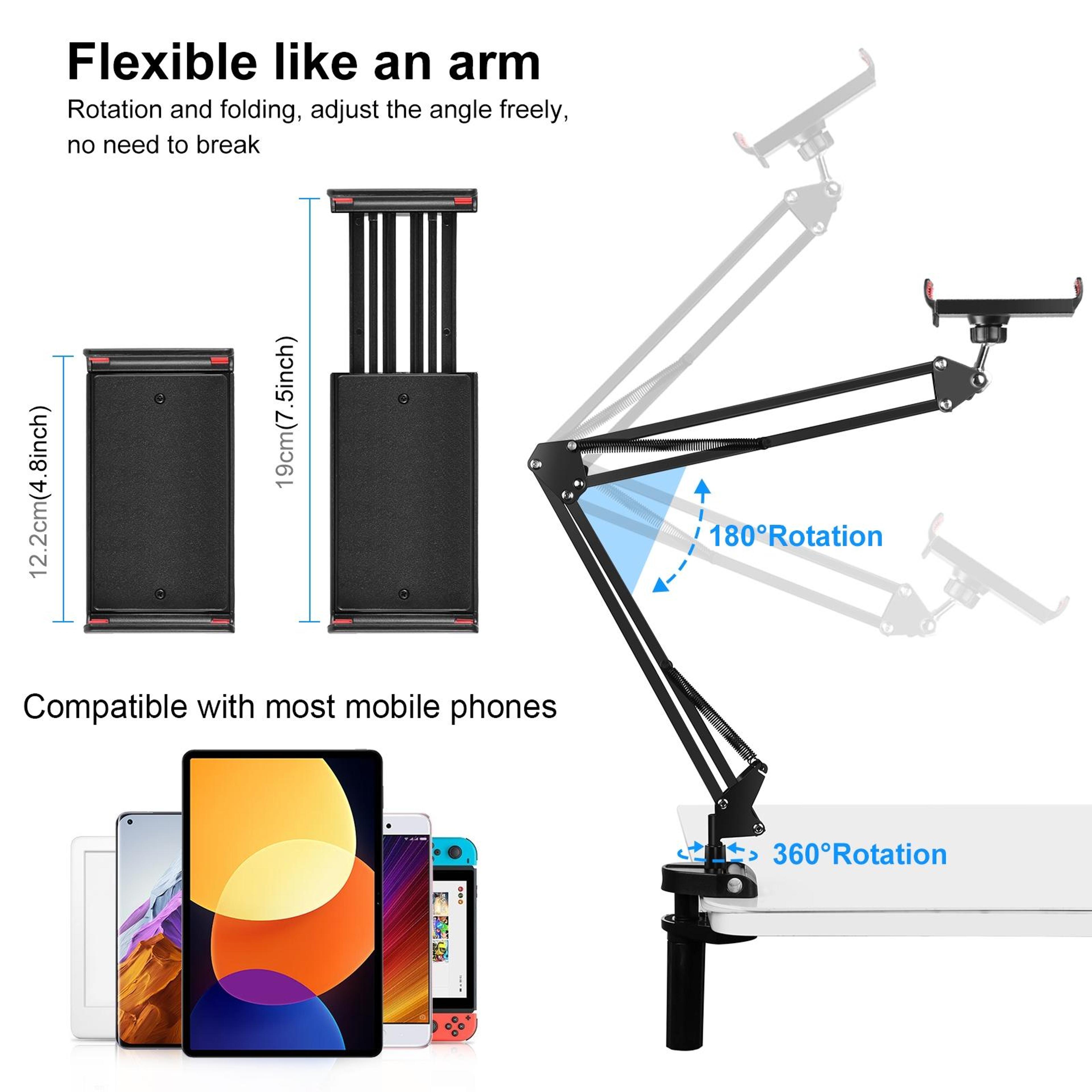 PULUZ Adjustable Tablet  Phone Desk Mount Arm For Live Streaming Drawing  Content Creation 3
