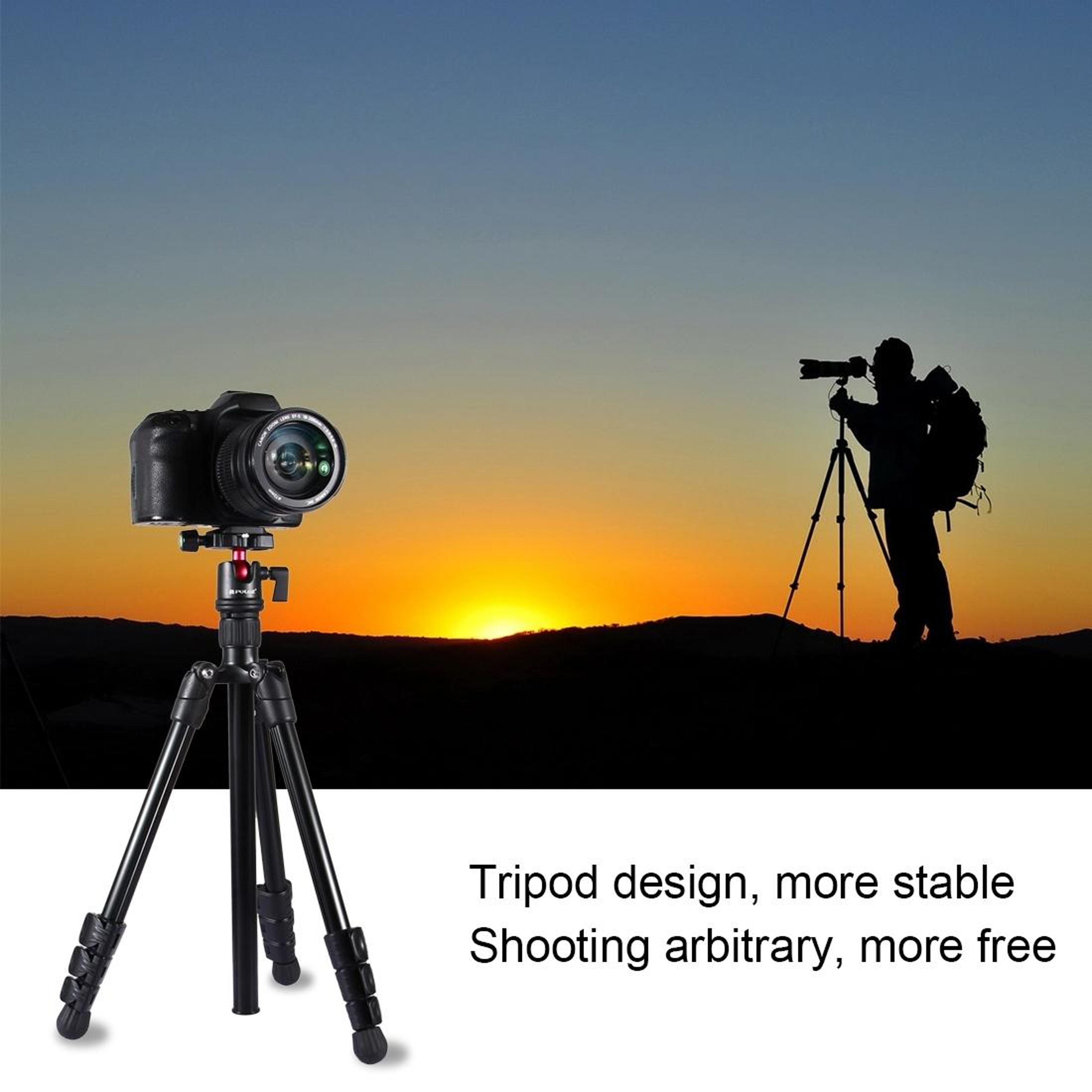 PULUZ Portable Camera Tripod With 360 Ball Head Adjustable Height For DSLR Photography 7