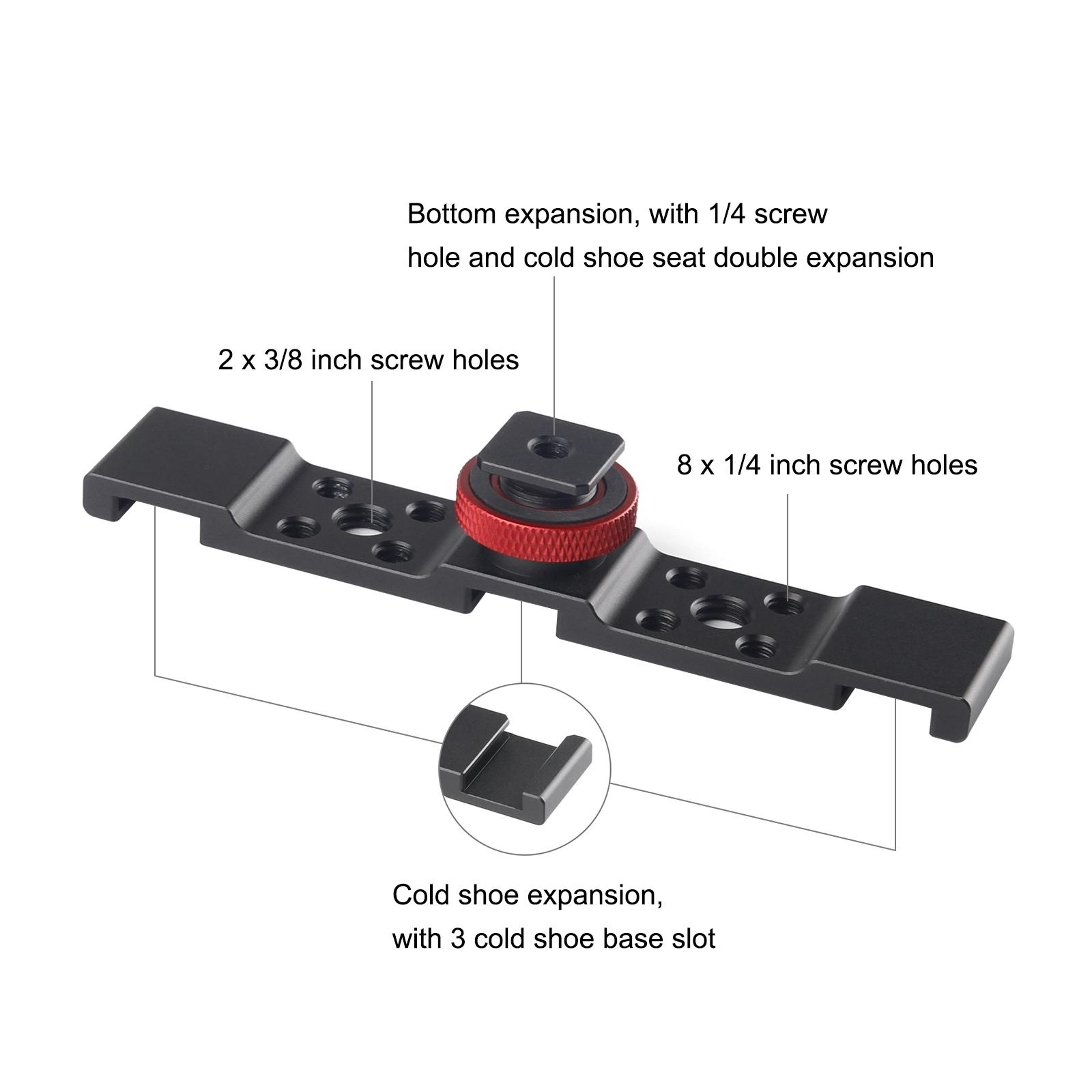 PULUZ Three Head Cold Shoe Mount Bracket For Camera Microphone  Light Tripod Adapter 2