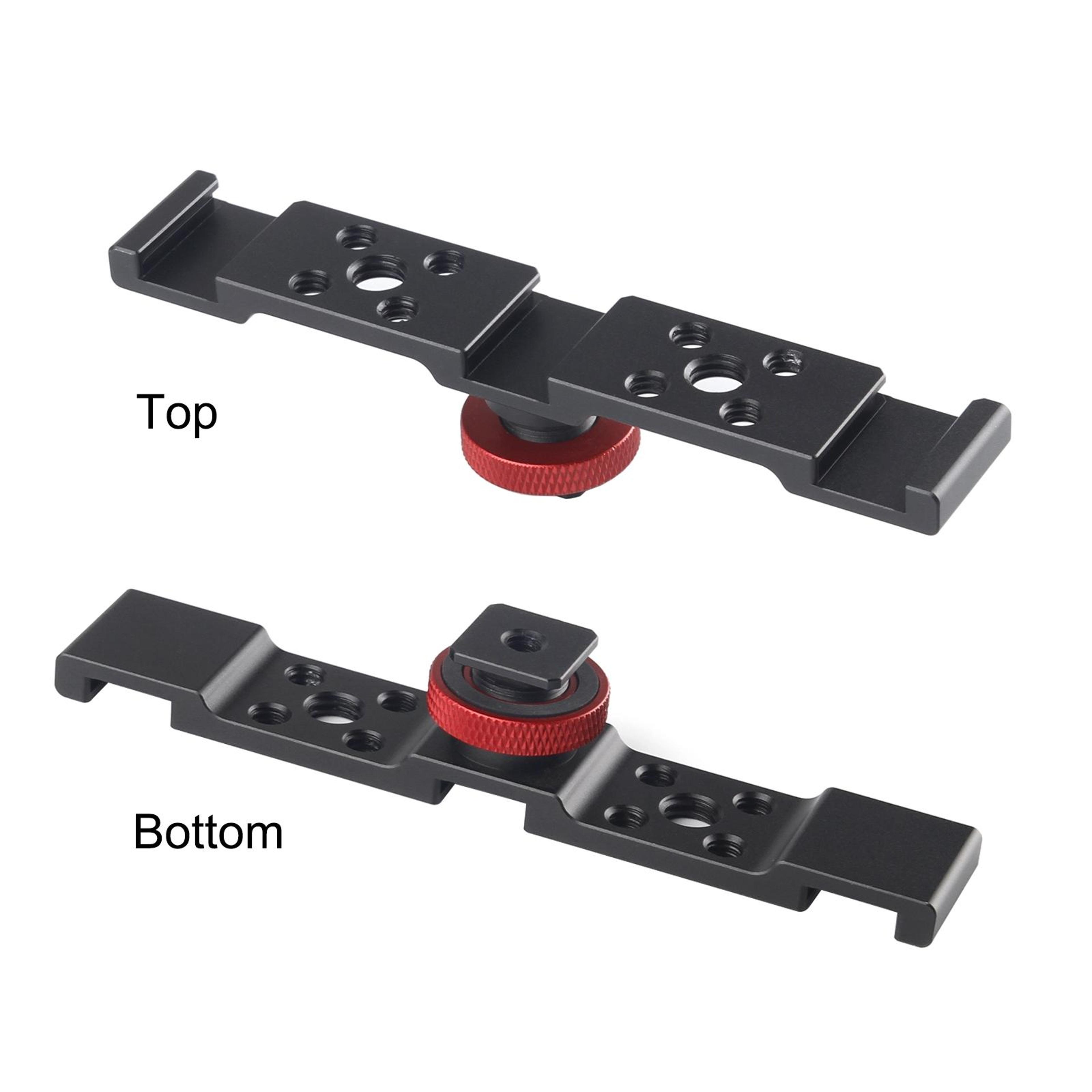 PULUZ Three Head Cold Shoe Mount Bracket For Camera Microphone  Light Tripod Adapter 5