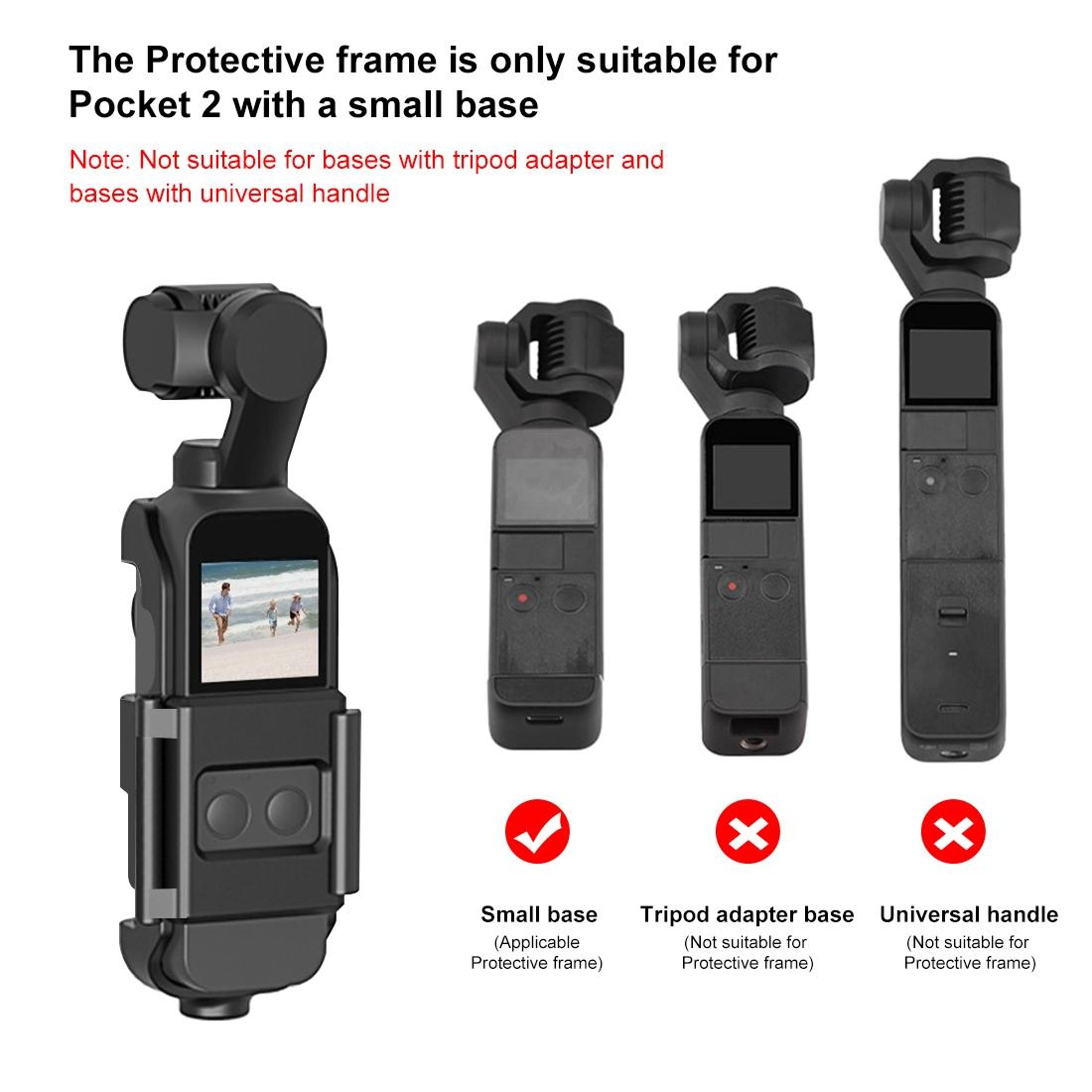 PULUZ DJI Osmo Pocket Protective Mount Frame With Tripod Adapter For Action Camera Accessories 7