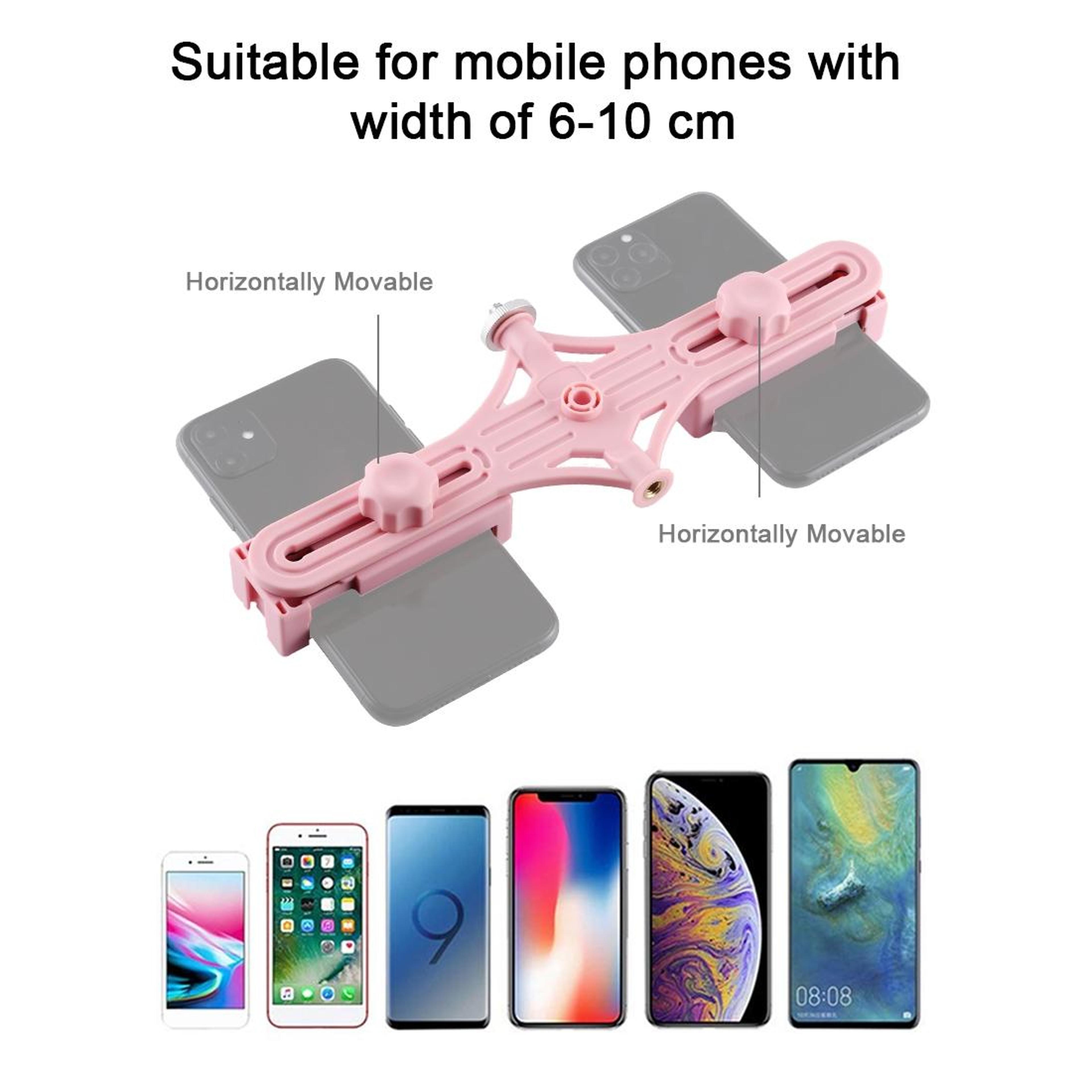 Dual Phone Live Streaming Mount With Adjustable Tripod Adapter For Content Creators 2