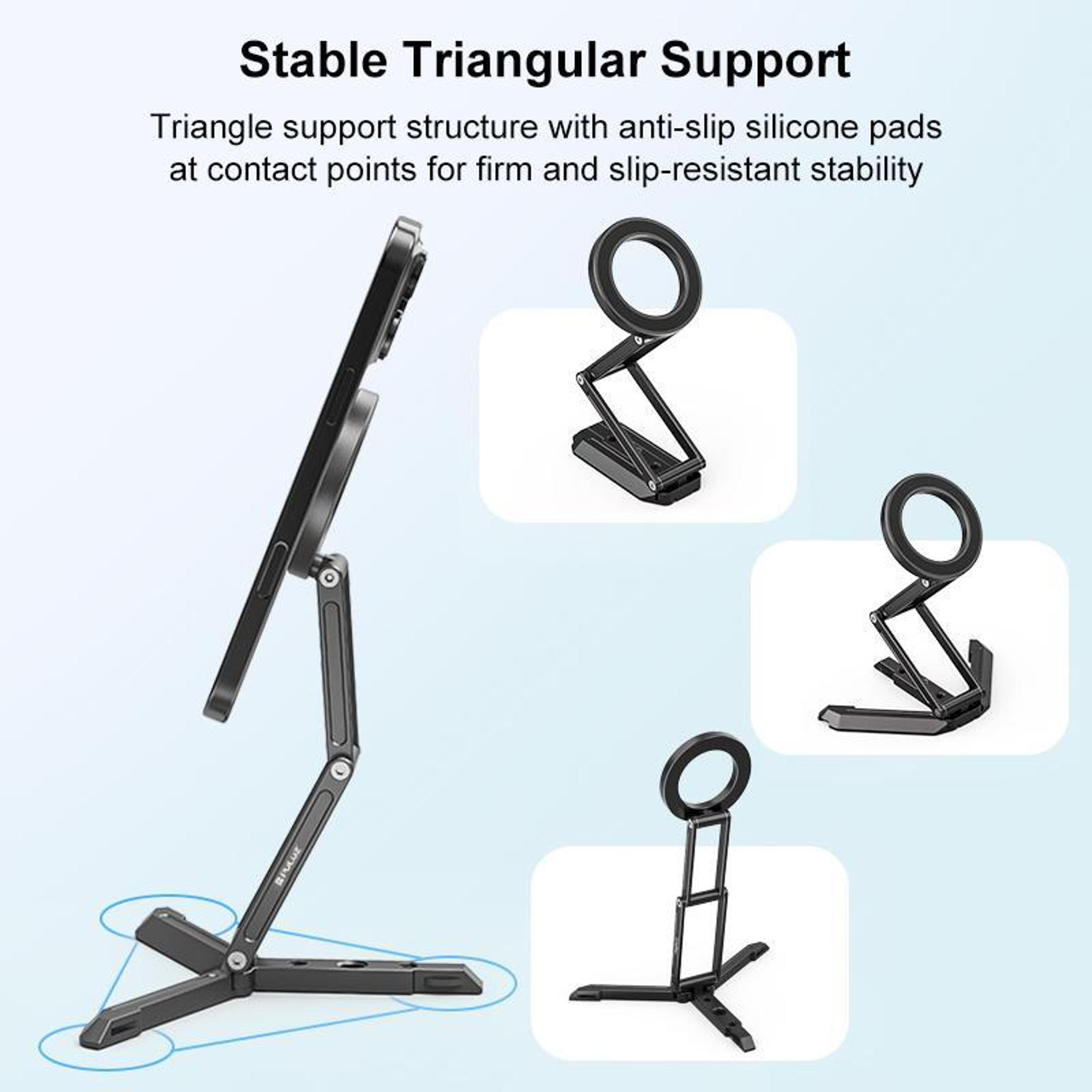 PULUZ MagSafe Magnetic Phone Stand Foldable Desktop Holder For Live Streaming  Video Calls 8