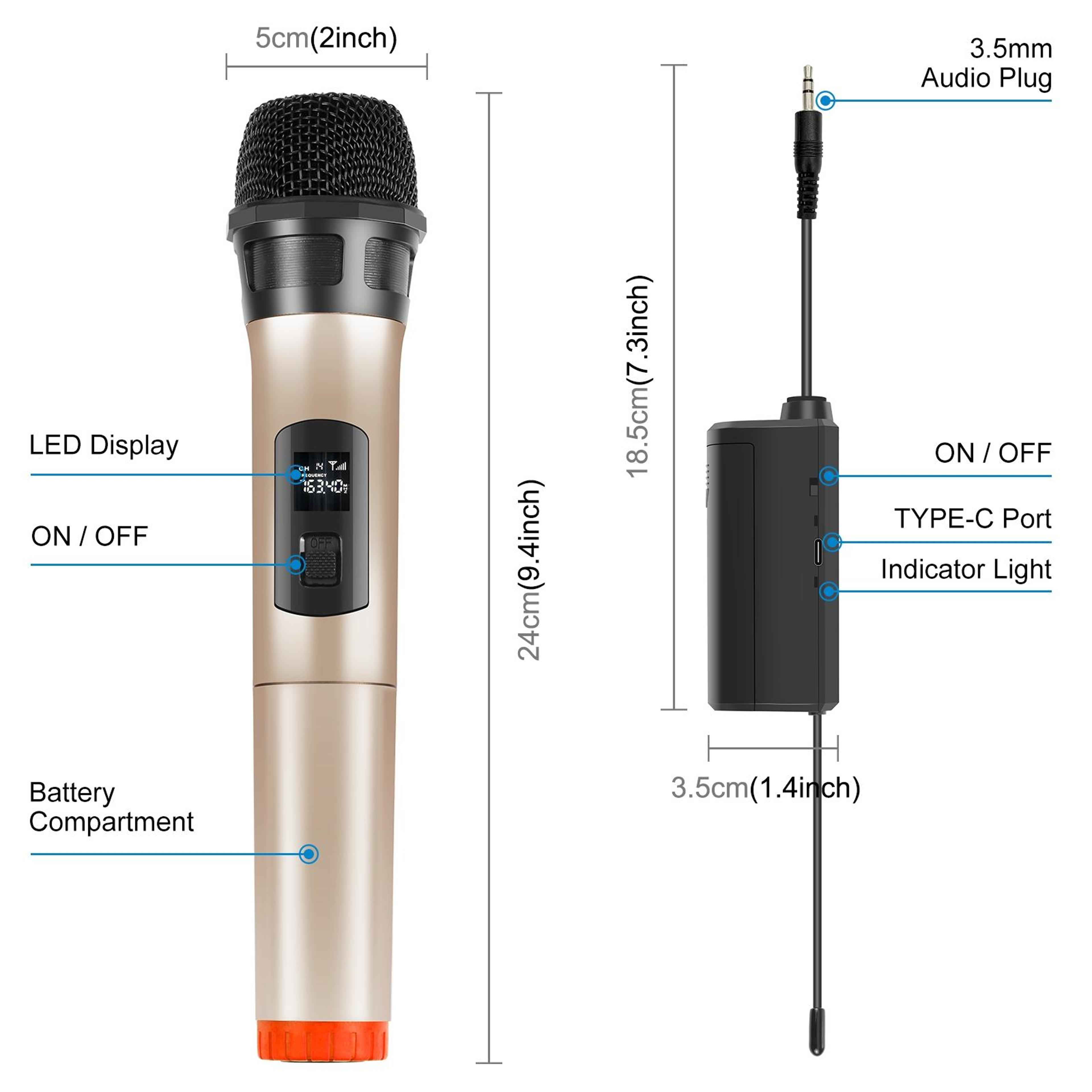 PULUZ UHF Wireless Microphone System With LED Display Dynamic Microphone For Karaoke And Stage Perf 1