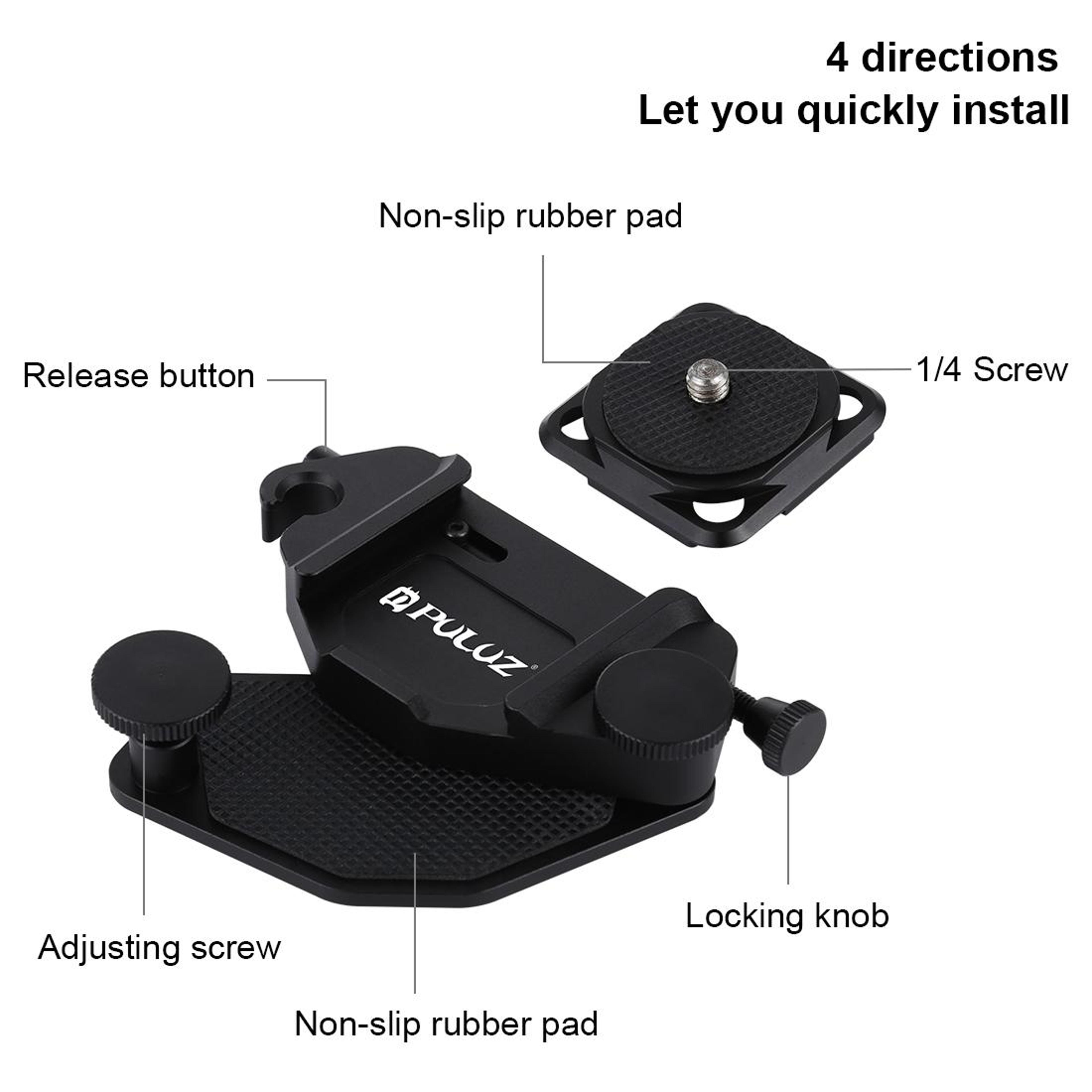 Quick Release Camera Clip Mount CNC Aluminum Arca Swiss Compatible Plate For DSLR  Action Cameras 4