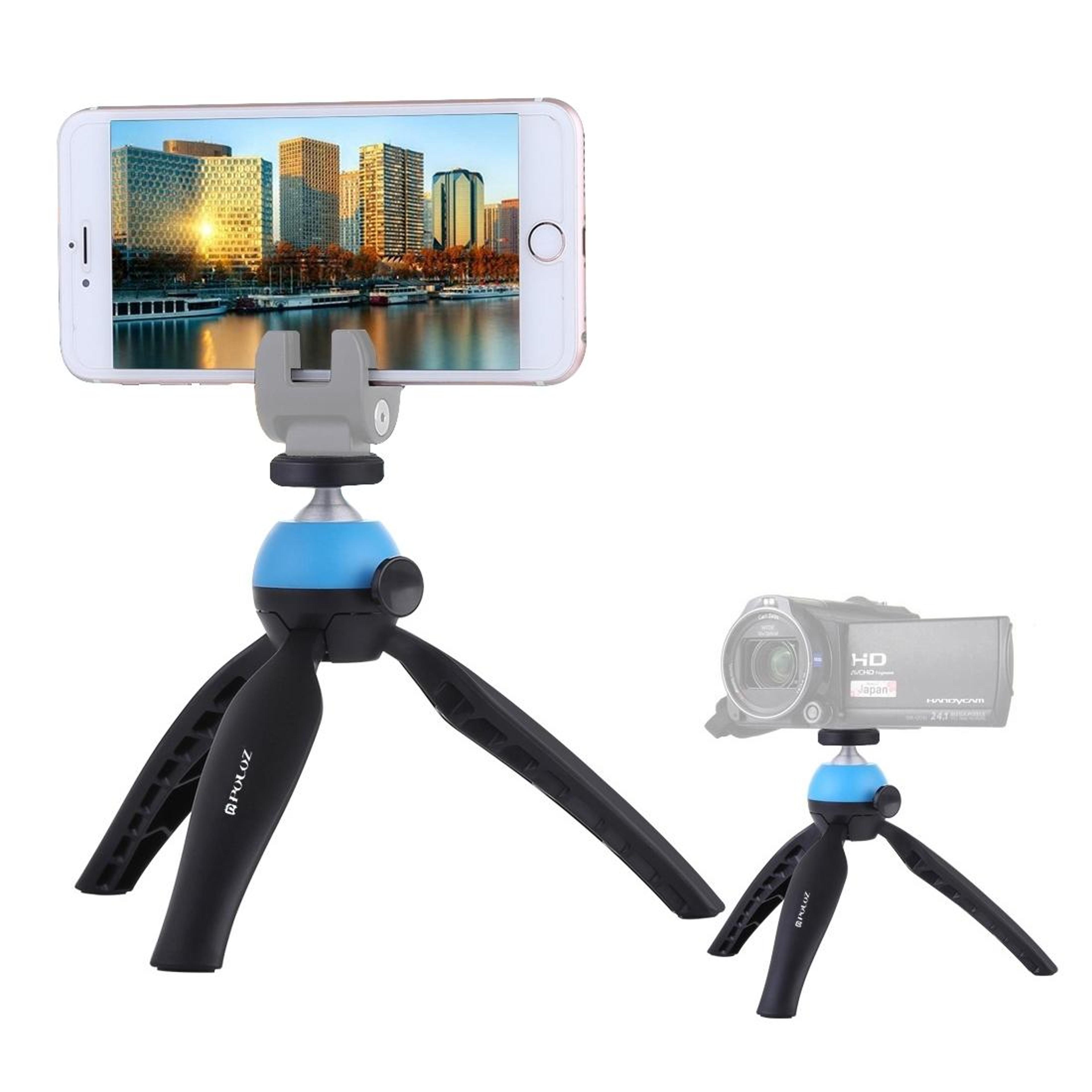 PULUZ Pocket Mini Tripod Mount With 360 Degree Ball Head For Smartphones GoPro DSLR CamerasBlue 3