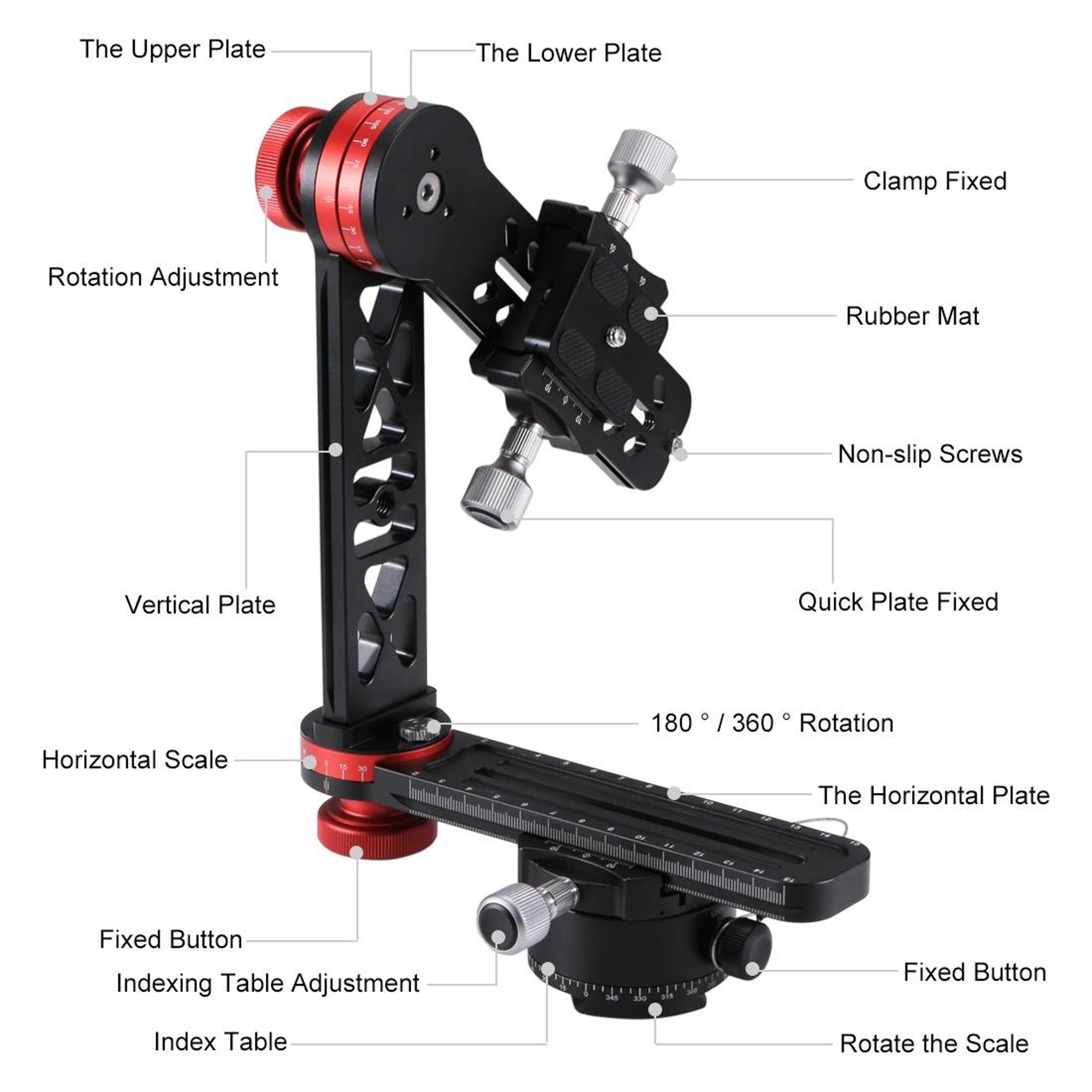 PULUZ 720 Panoramic Ball Head With Quick Release Plate For DSLR Camera Tripods 7