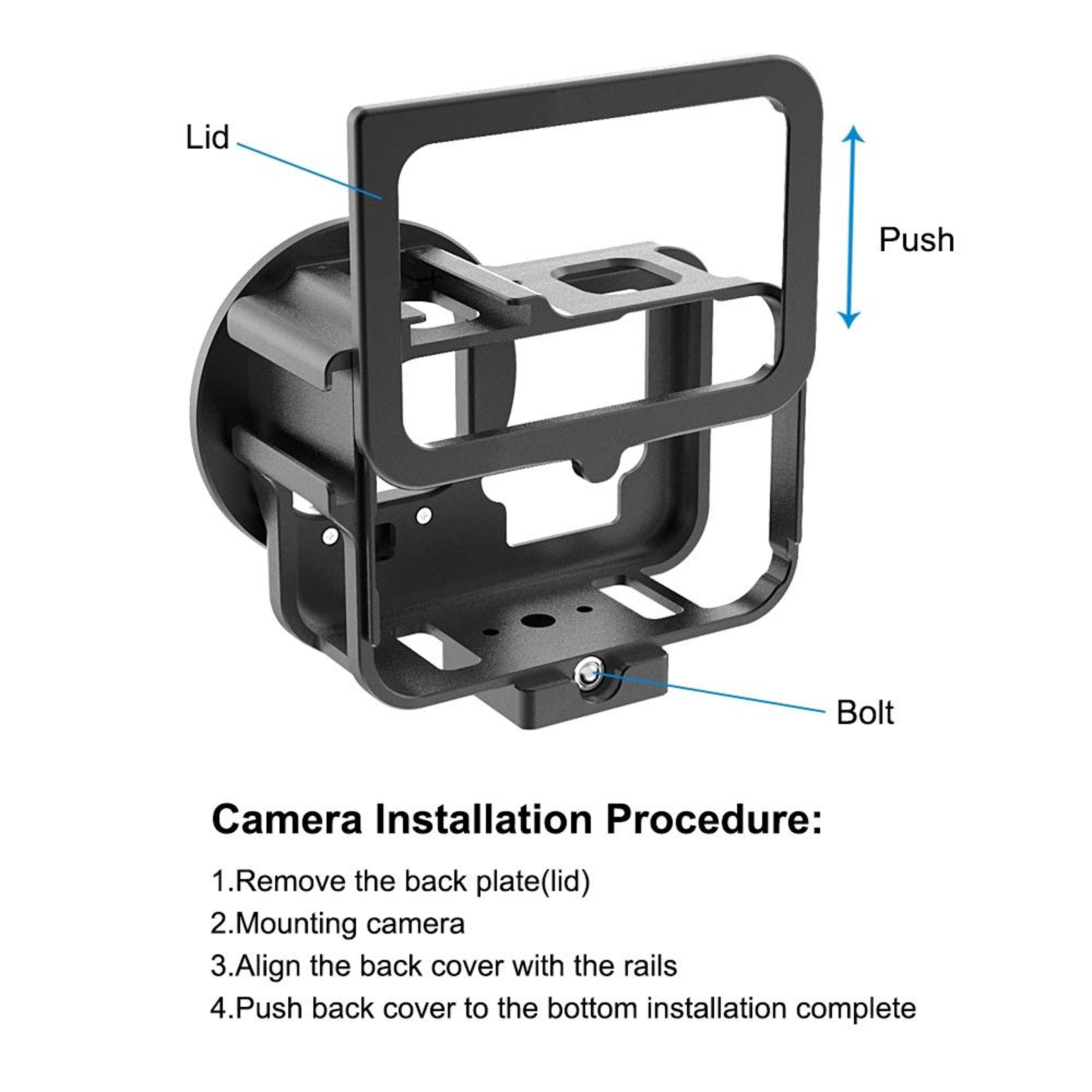 PULUZ GoPro HERO13 Cage CNC Aluminum Protective Frame With 52mm UV Lens Filter 5