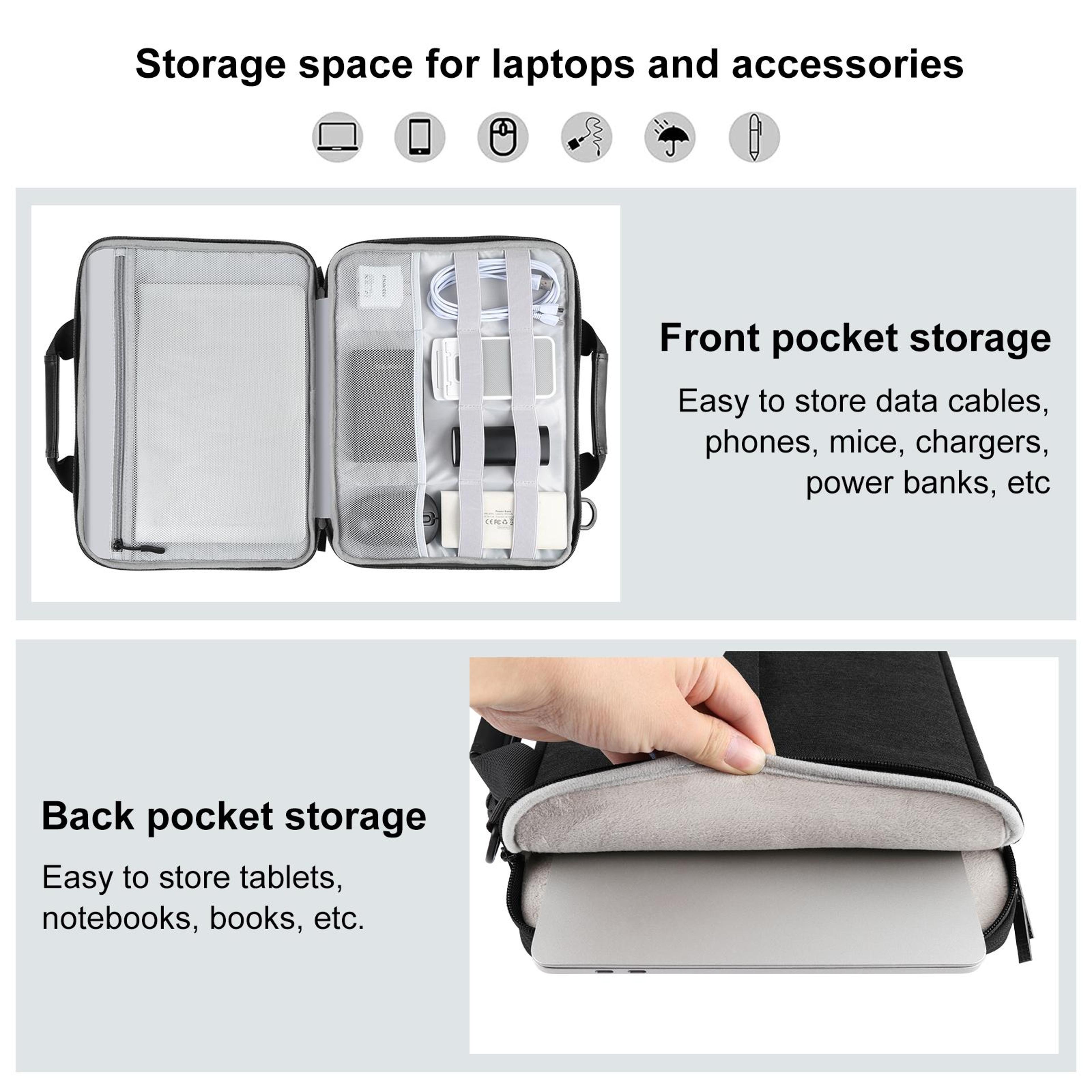 Waterproof 1516 Inch Crossbody Laptop Briefcase Bag For MacBook ThinkPad ASUS 5