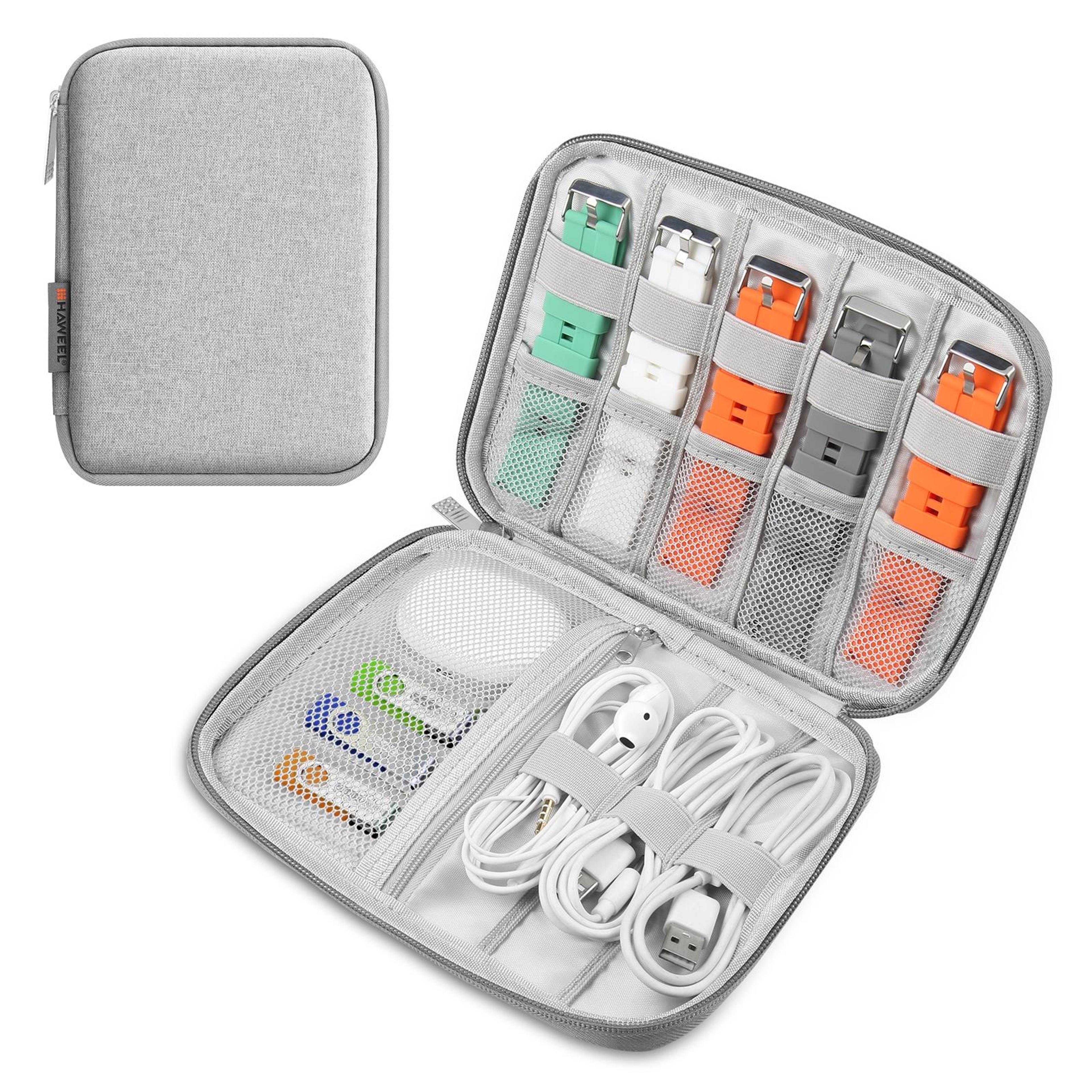 HAWEEL Double Layer Electronic Organizer Bag Cable Organizer Travel Case For Tech Accessories 10