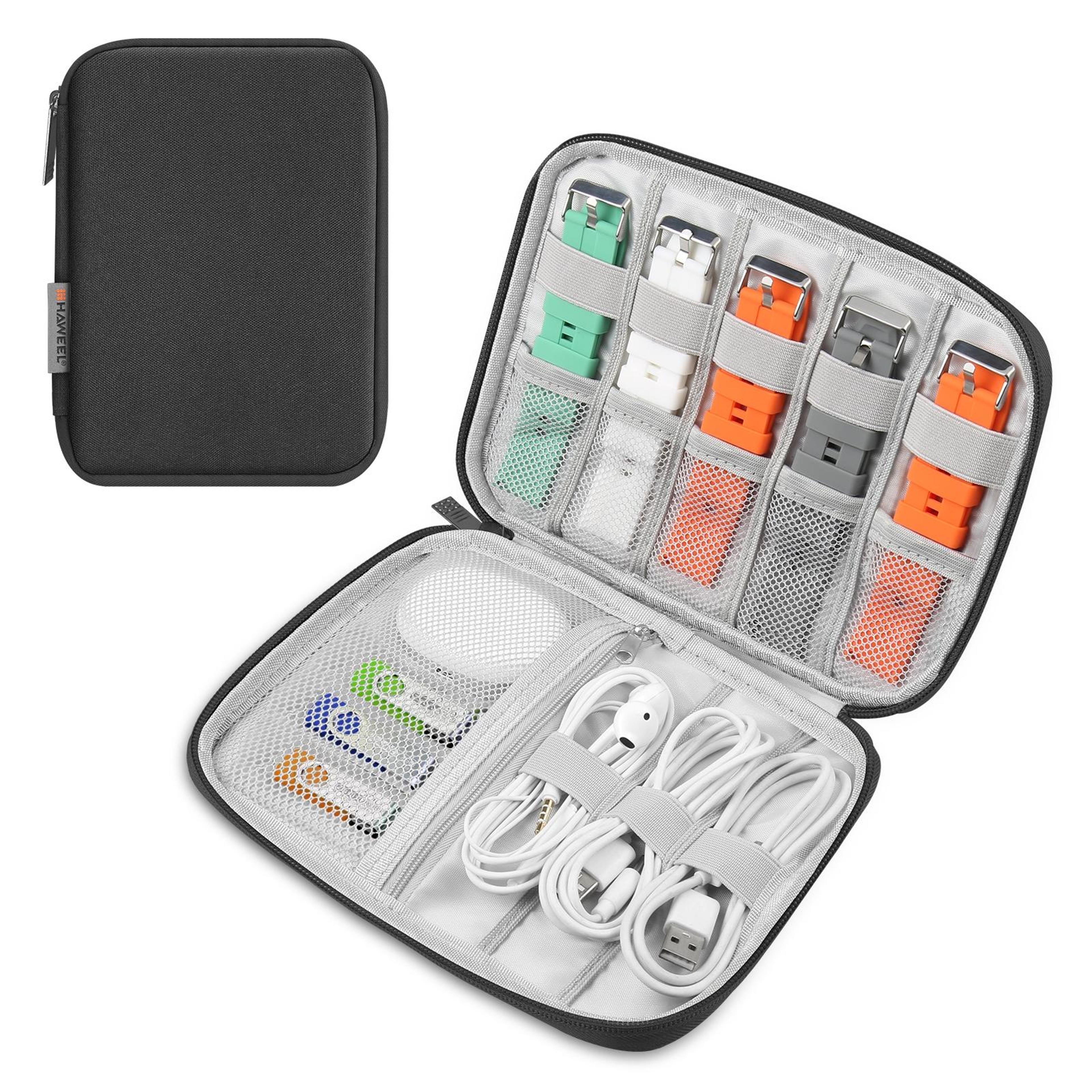 HAWEEL Double Layer Electronic Organizer Bag Cable Organizer Travel Case For Tech Accessories 11