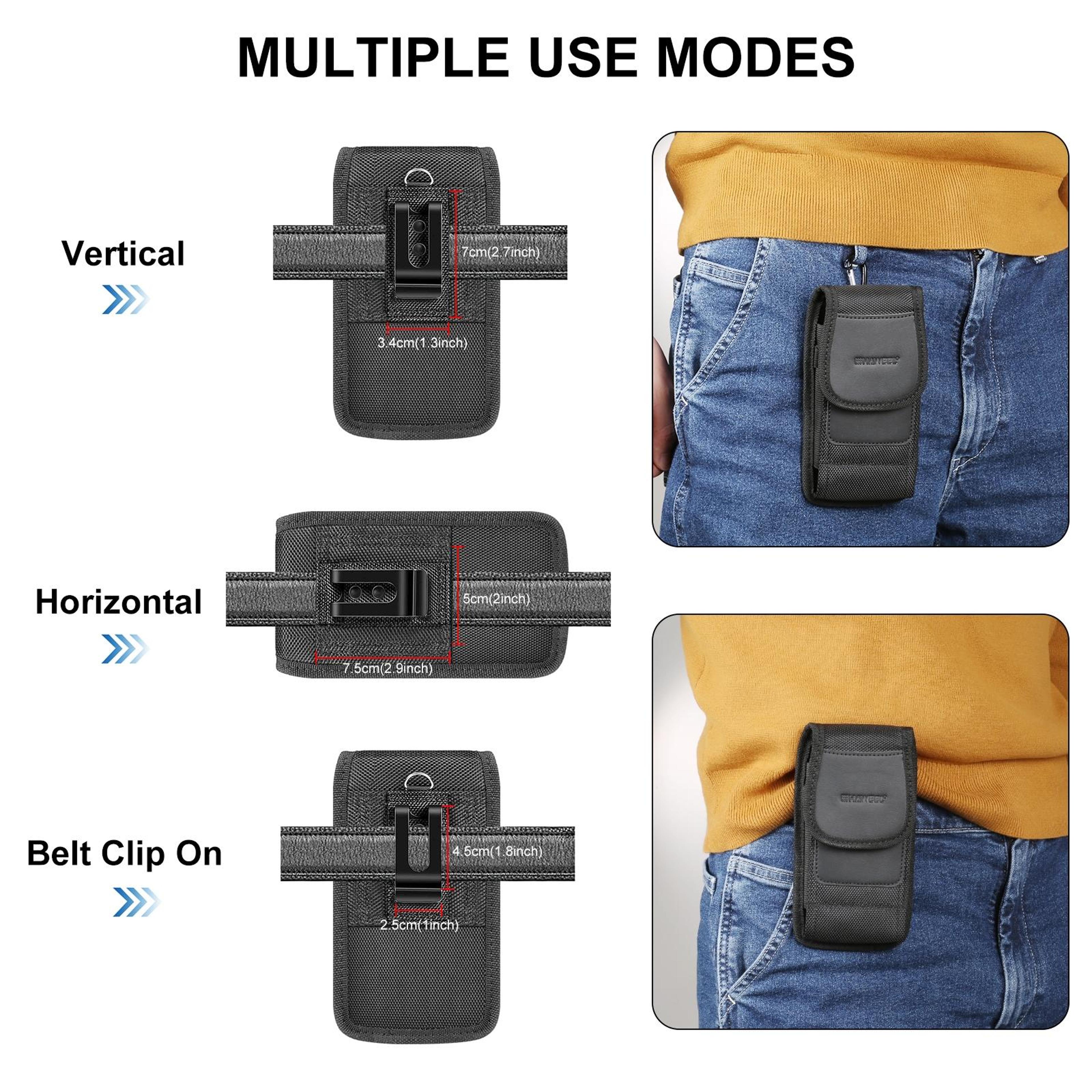HAWEEL Phone Belt Clip Case Nylon Holster With Card Slot 4