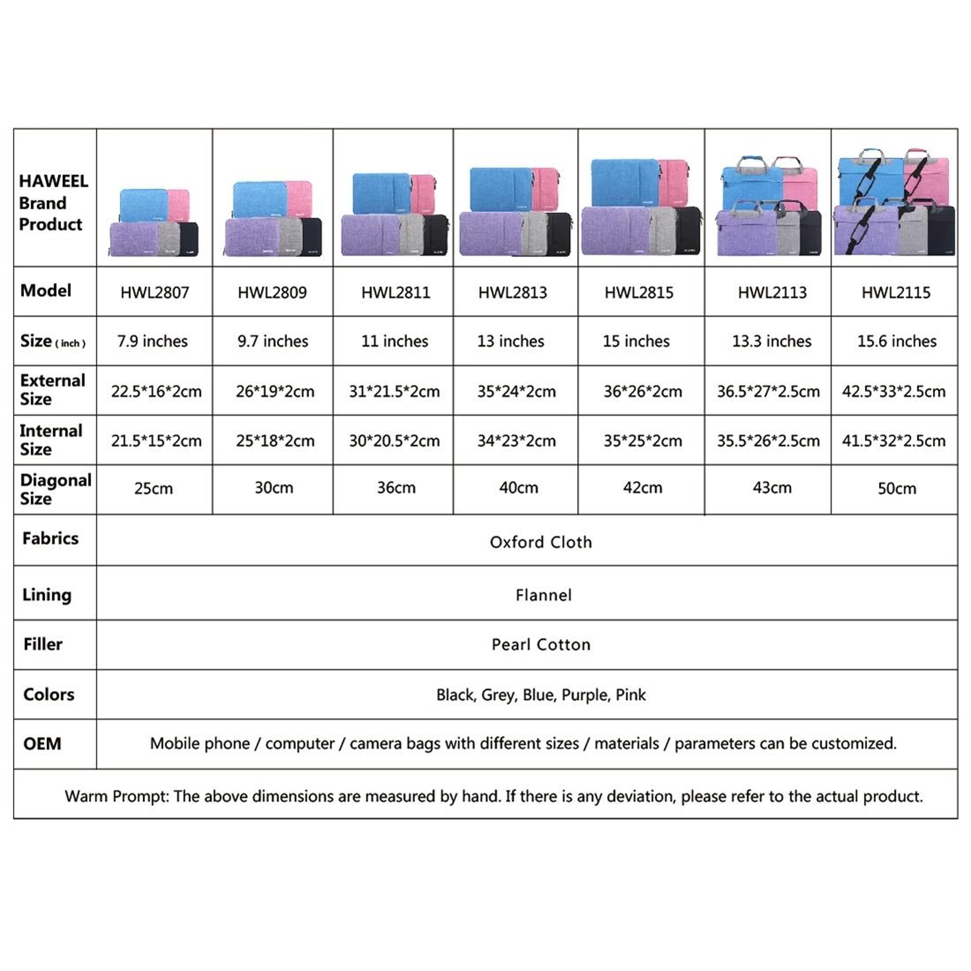 HAWEEL Waterproof Tablet Sleeve Case Zipper Briefcase For IPad Mini Protective Carry Bag 7