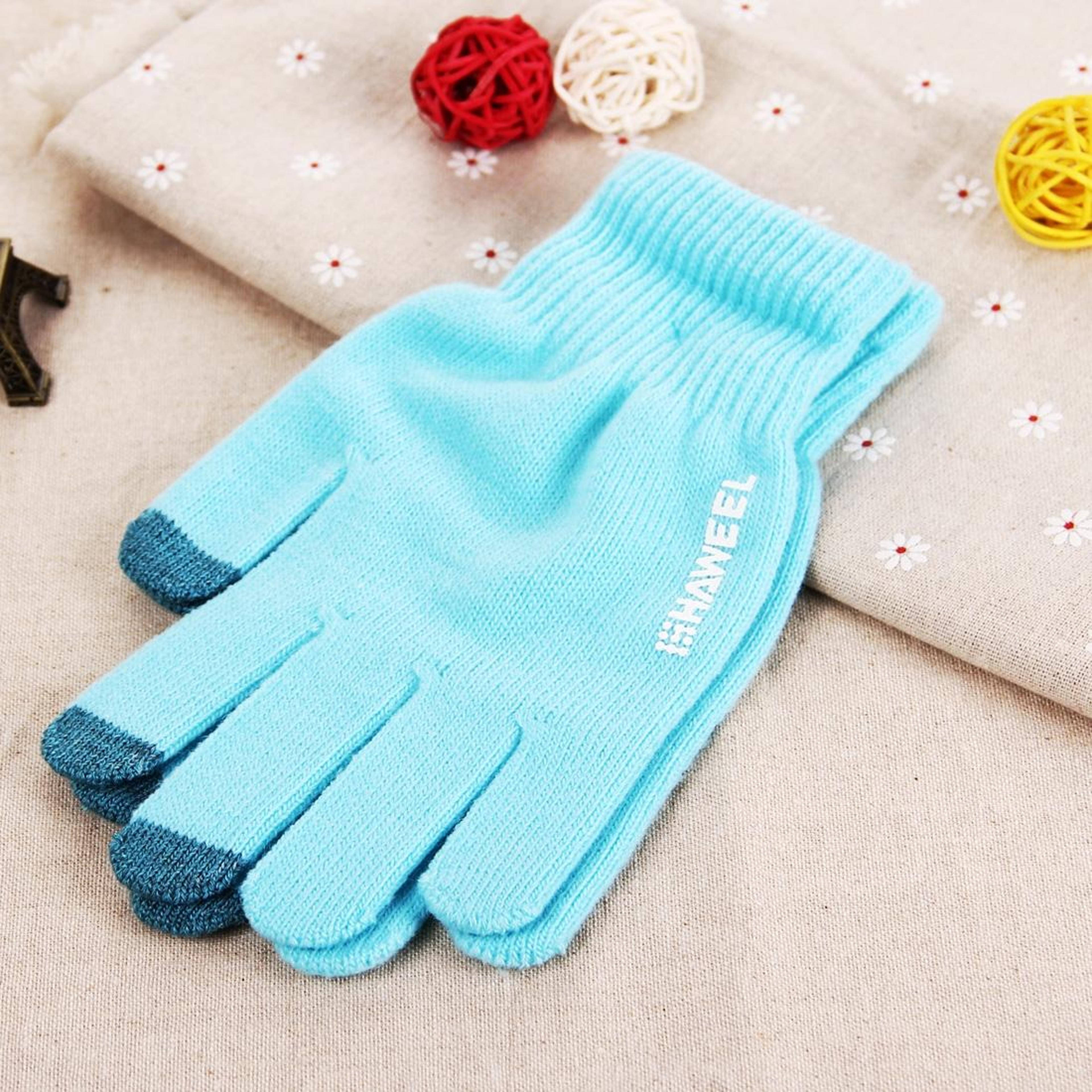 HAWEEL Finger Touch Screen Gloves Men Winter Warm Knitted Conductive Gloves 2