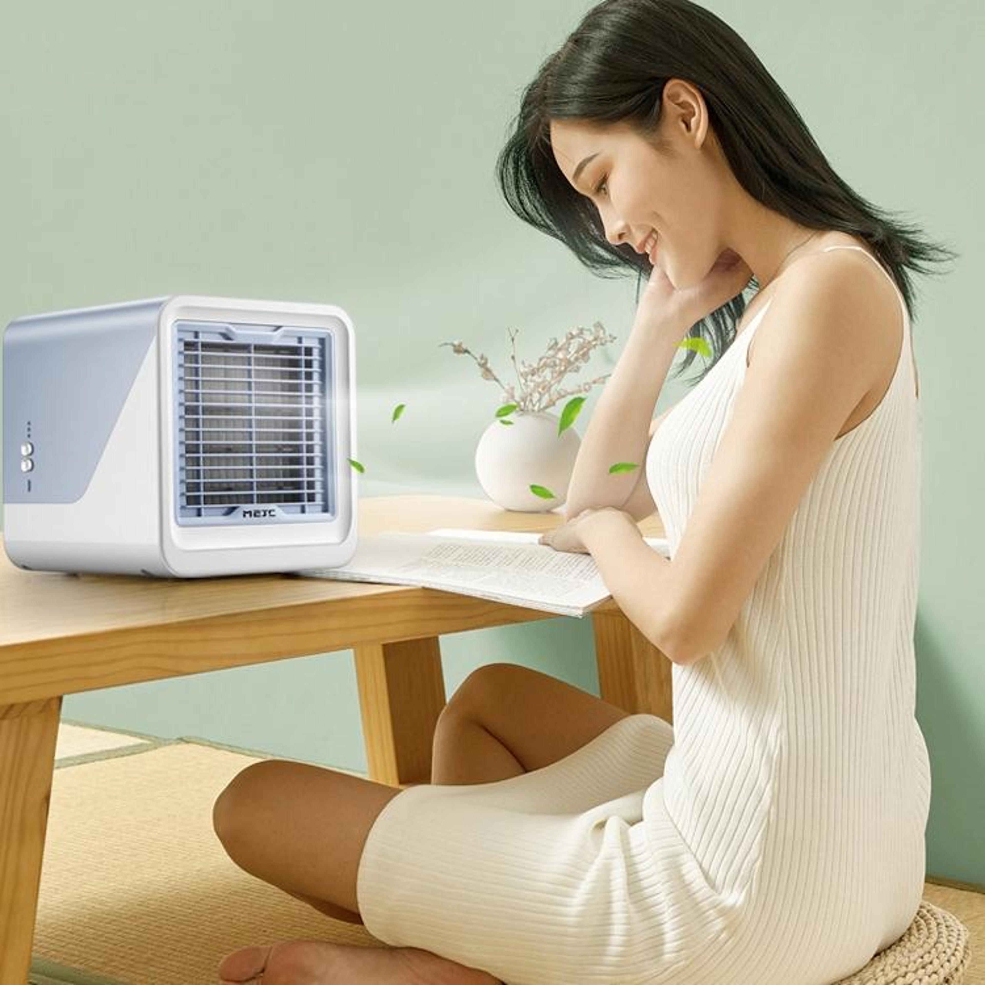 Portable Air Cooler USB Desktop Cooling Fan With Night Light  Quiet Evaporative Cooling 0