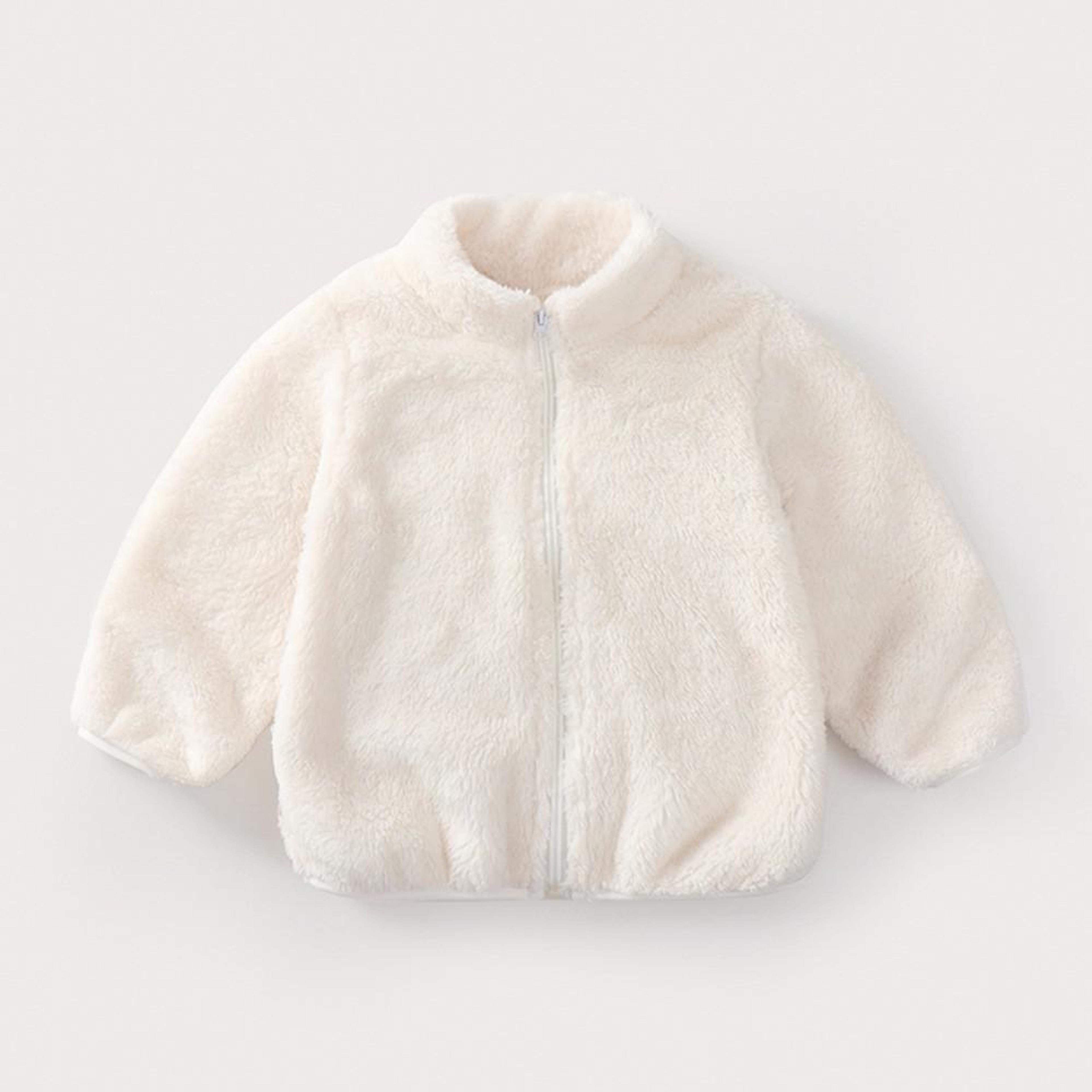 Autumn Winter Warm Baby Girl Boy Plush Coat Solid Color Fashion Toddler Outerwear Kids Casual Jacke 8