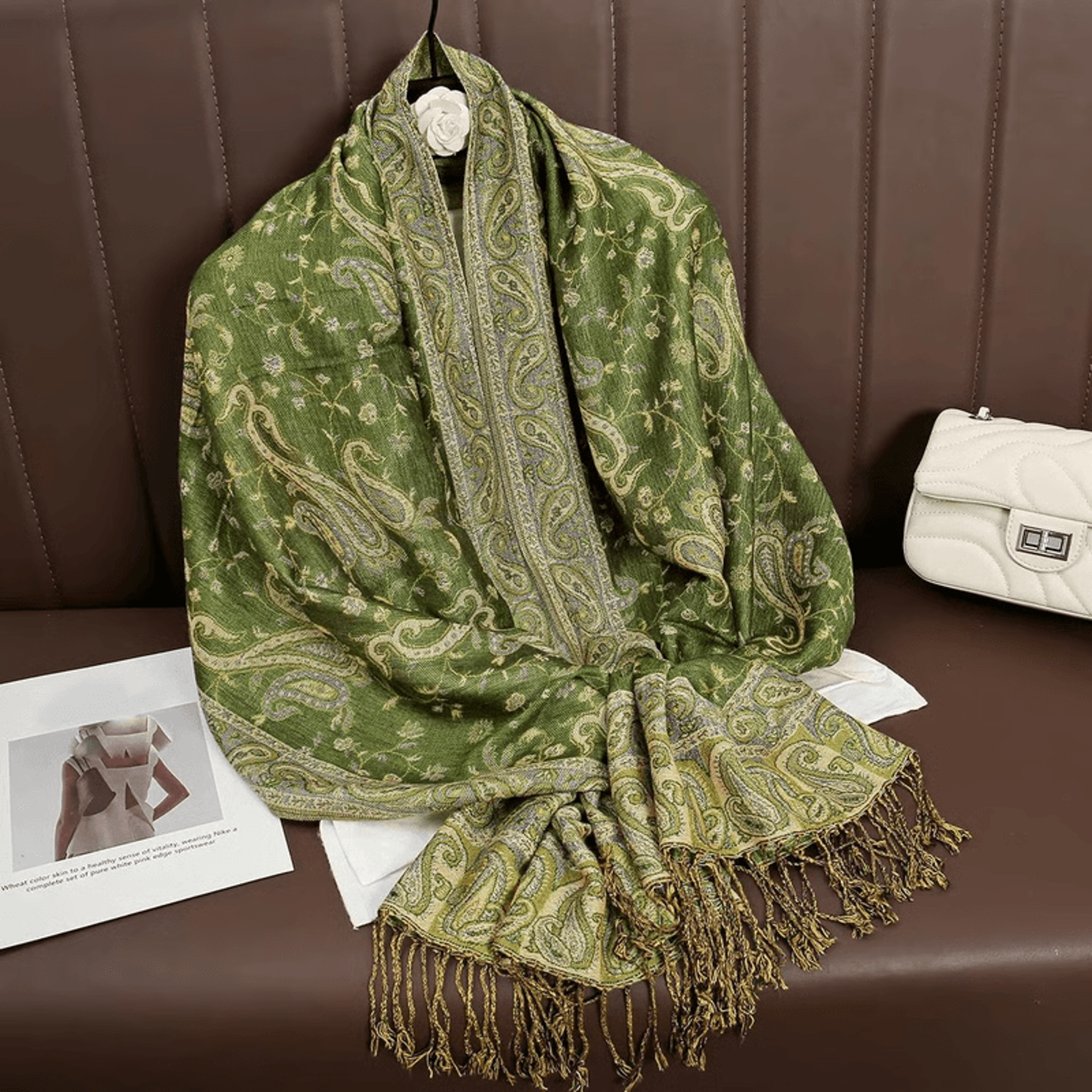 Breathable shawl folded in handbag