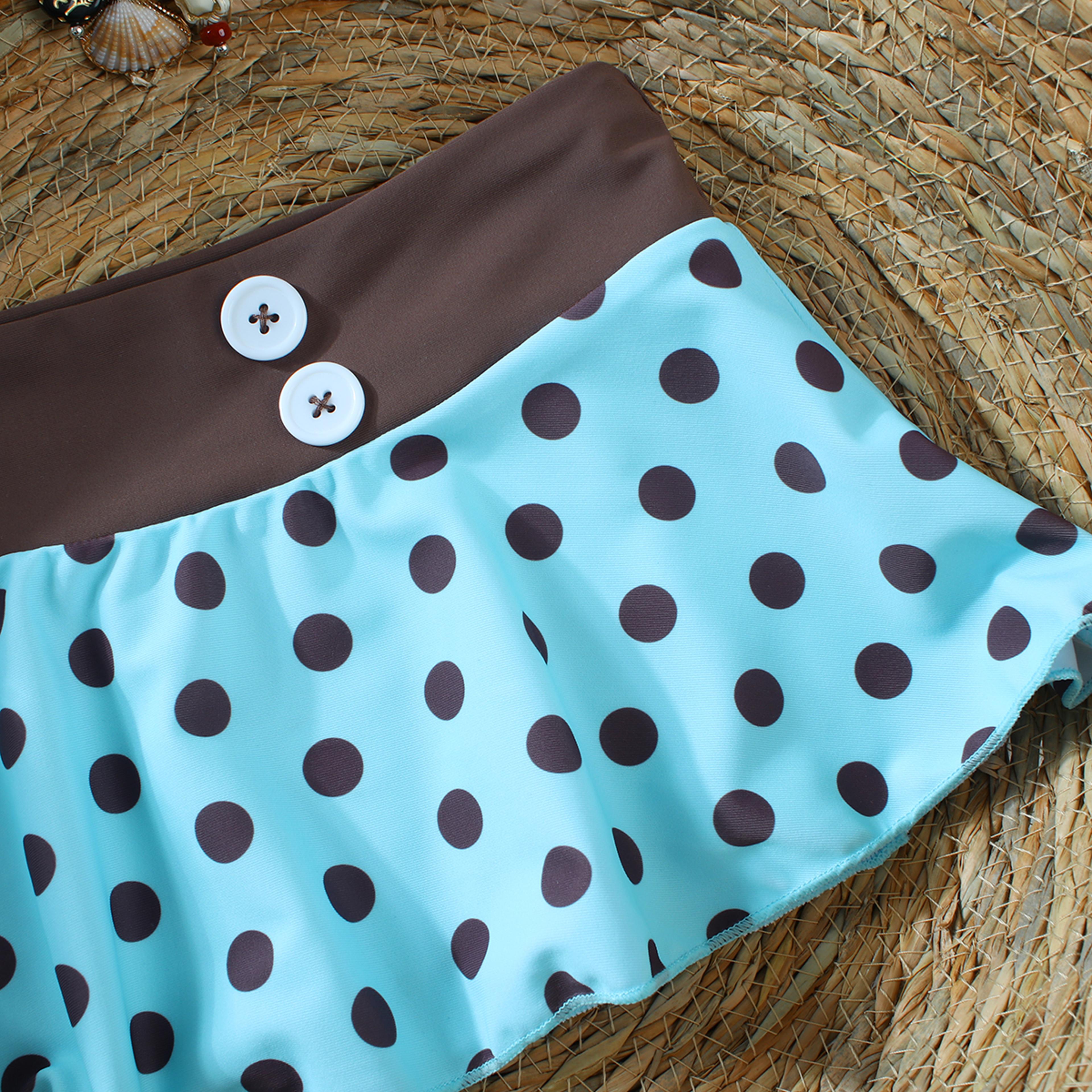 Piece Polka Dot Bikini And Cover Up Set 2