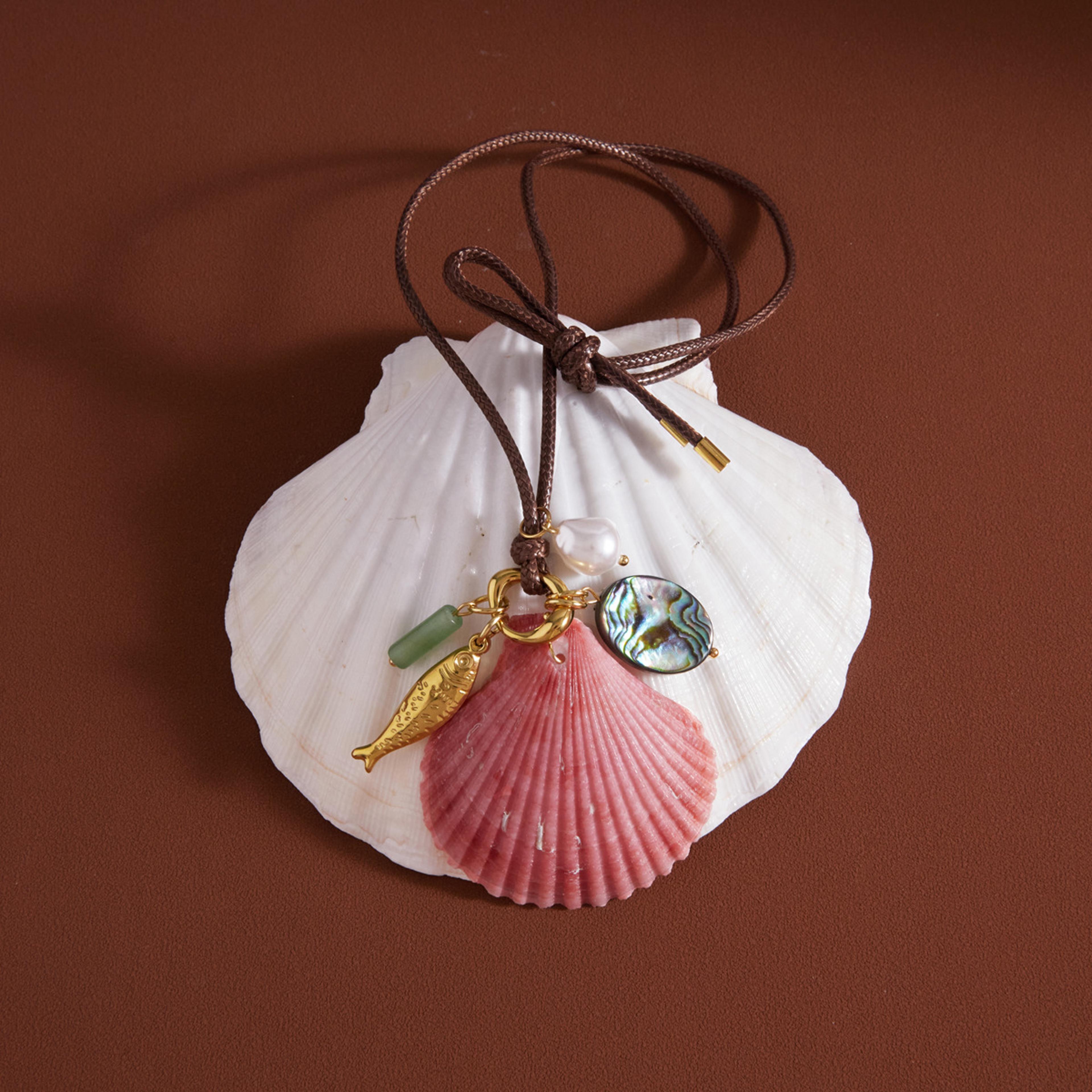 Miranda Ocean Style Shell Conch Drop Necklace 1