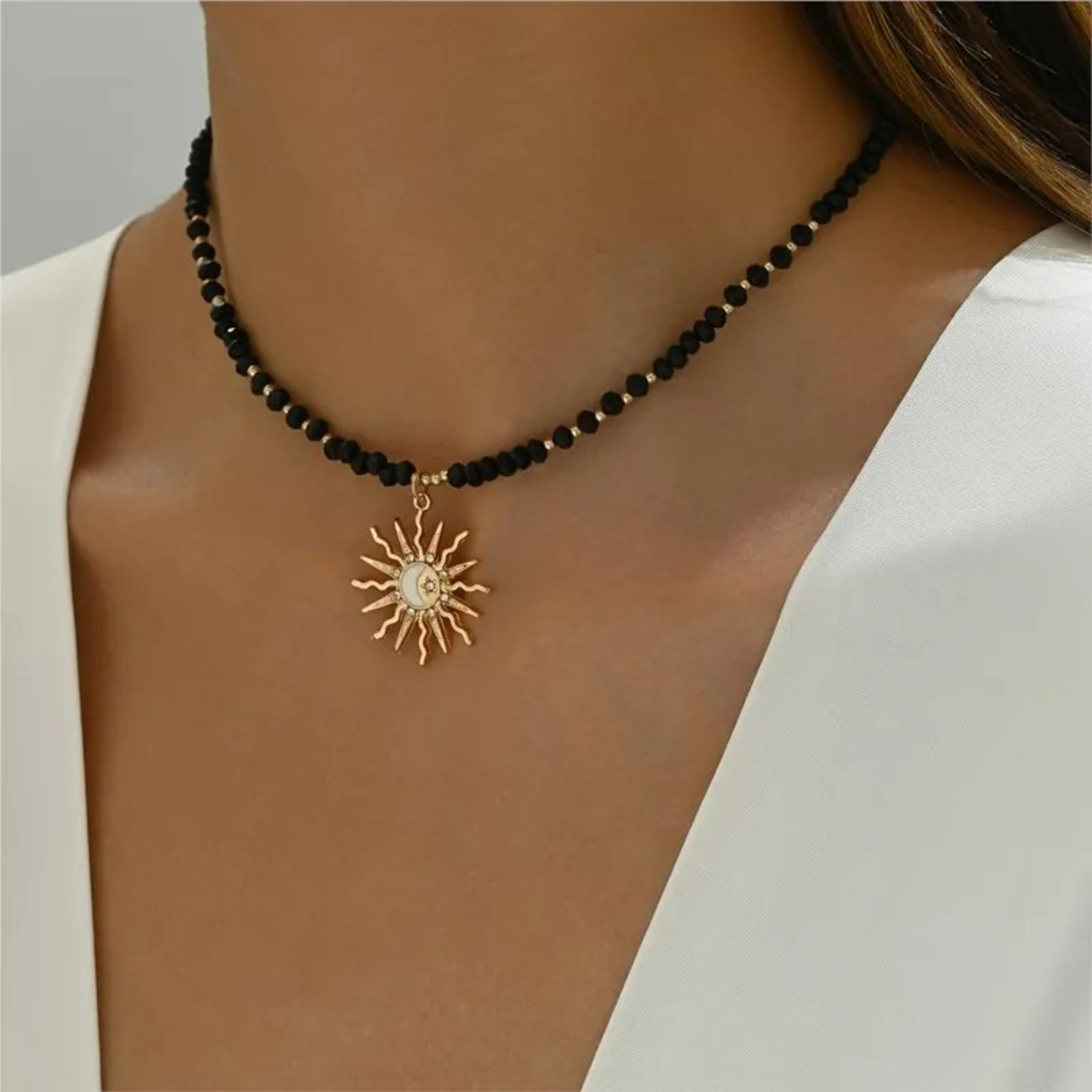 Golden Sun Turquoise Pendant Necklace 1