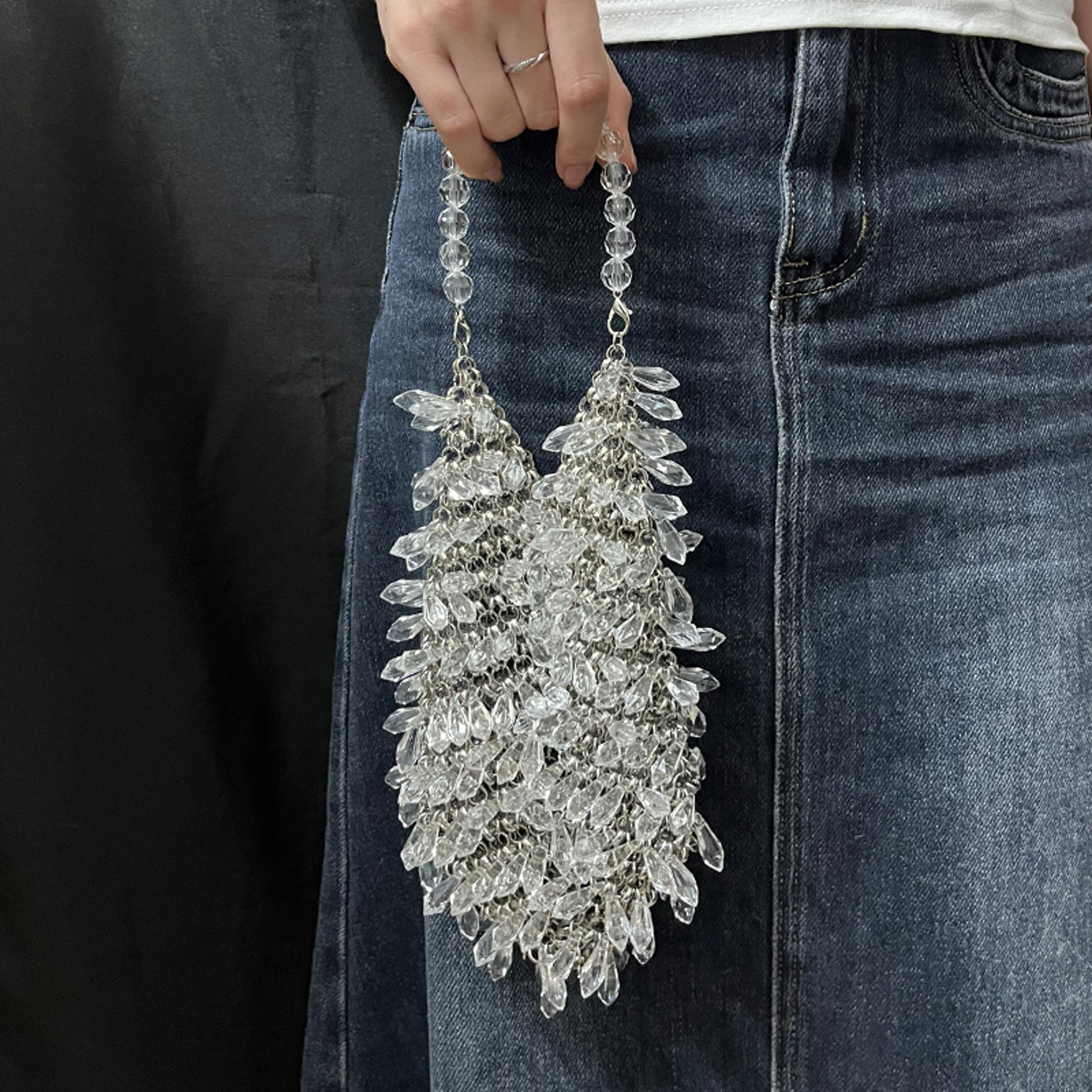 rhinestone bucket bag sparkling evening crossbody handbag