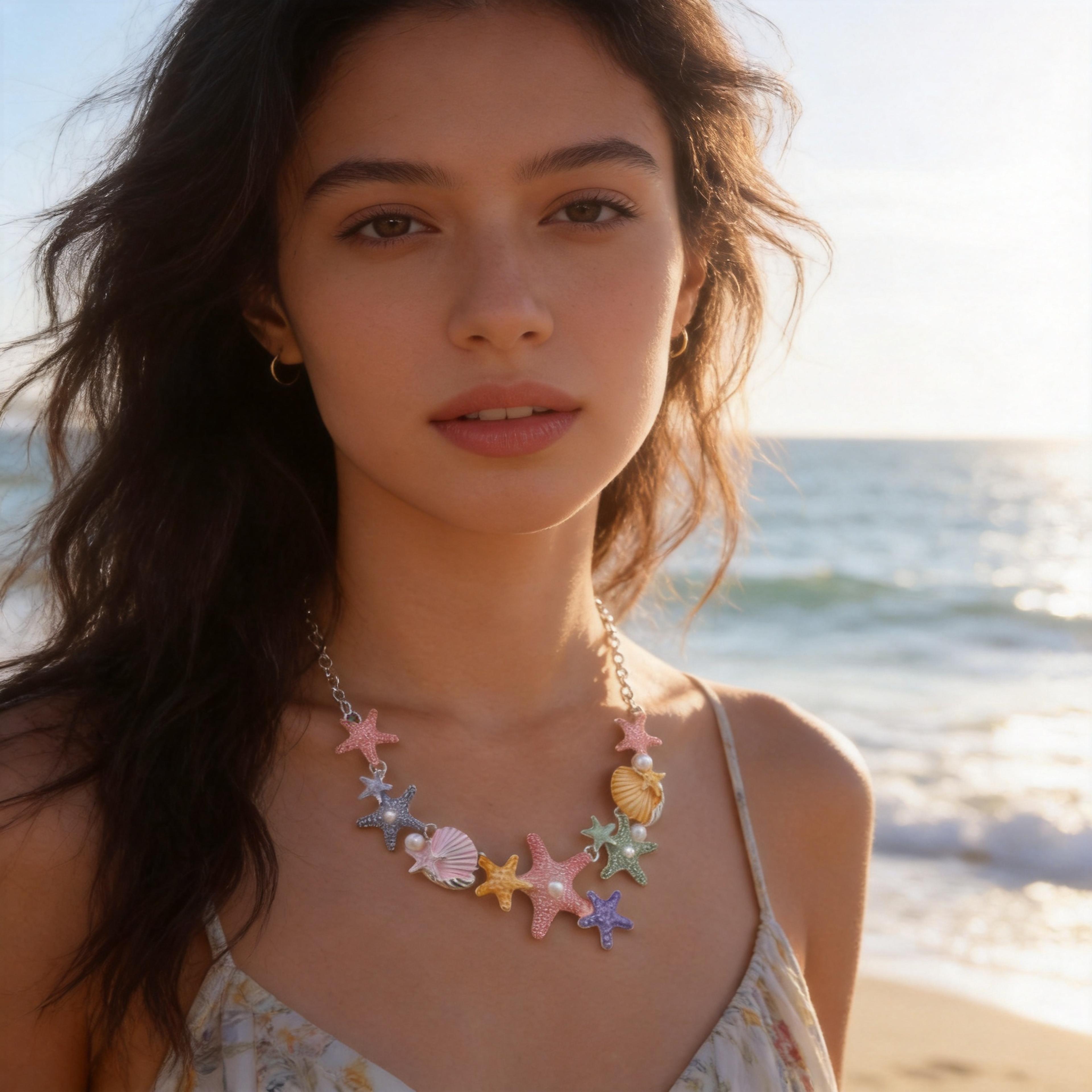 macaron starfish pendant necklace for seaside holidays