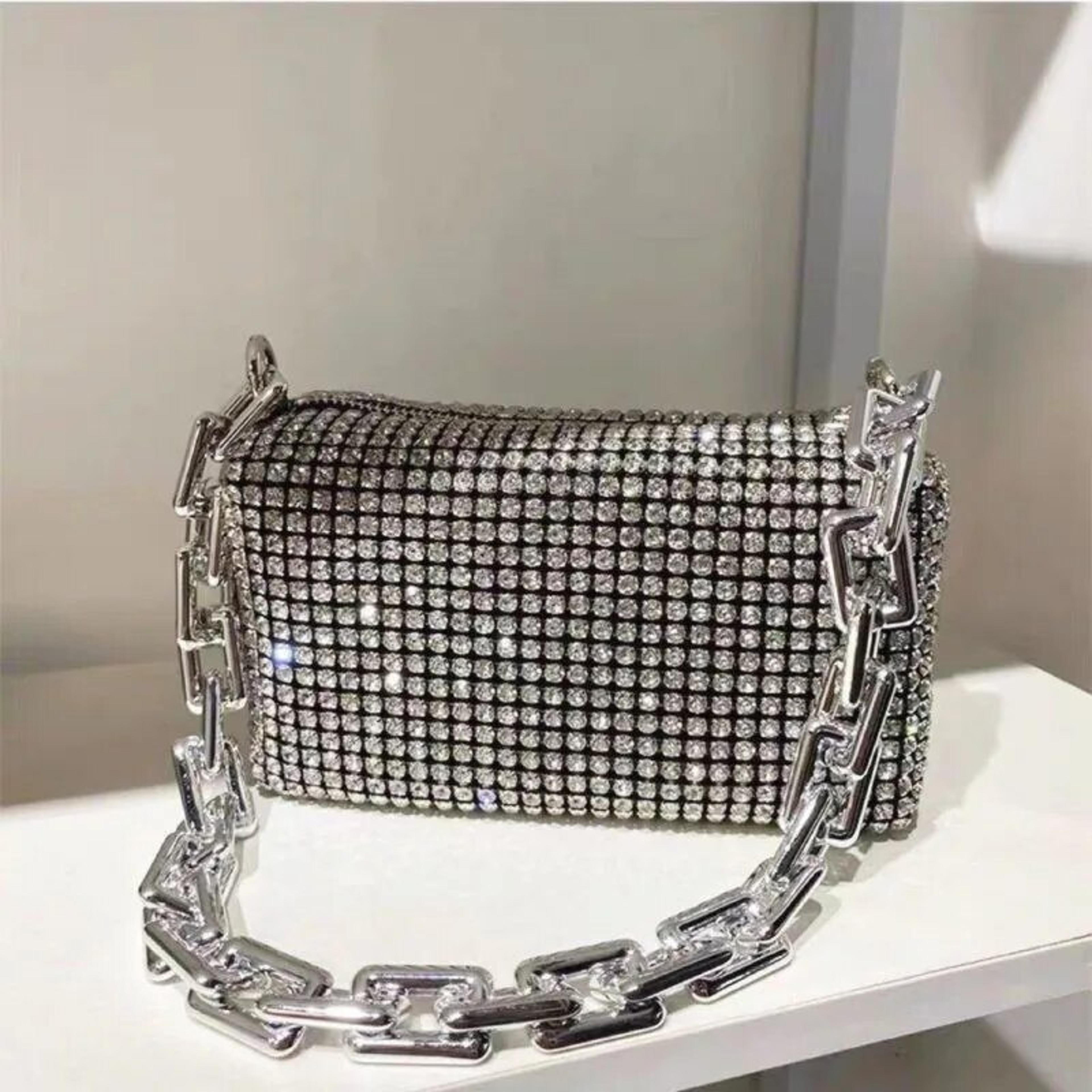 sparkling rhinestone bucket bag & prom purse