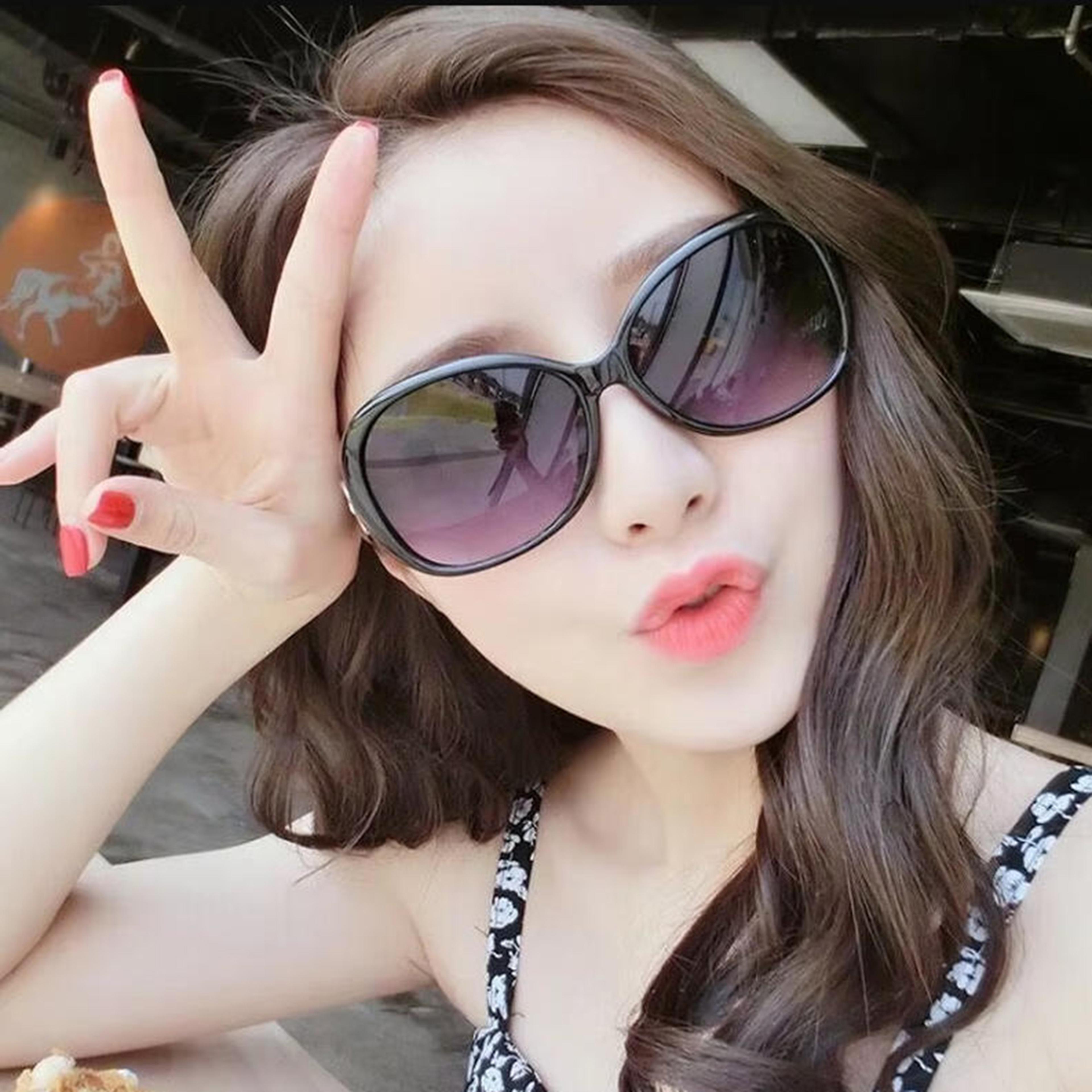 new fashion sunglasses trend large frame sunglasses women gradient street photo glasses