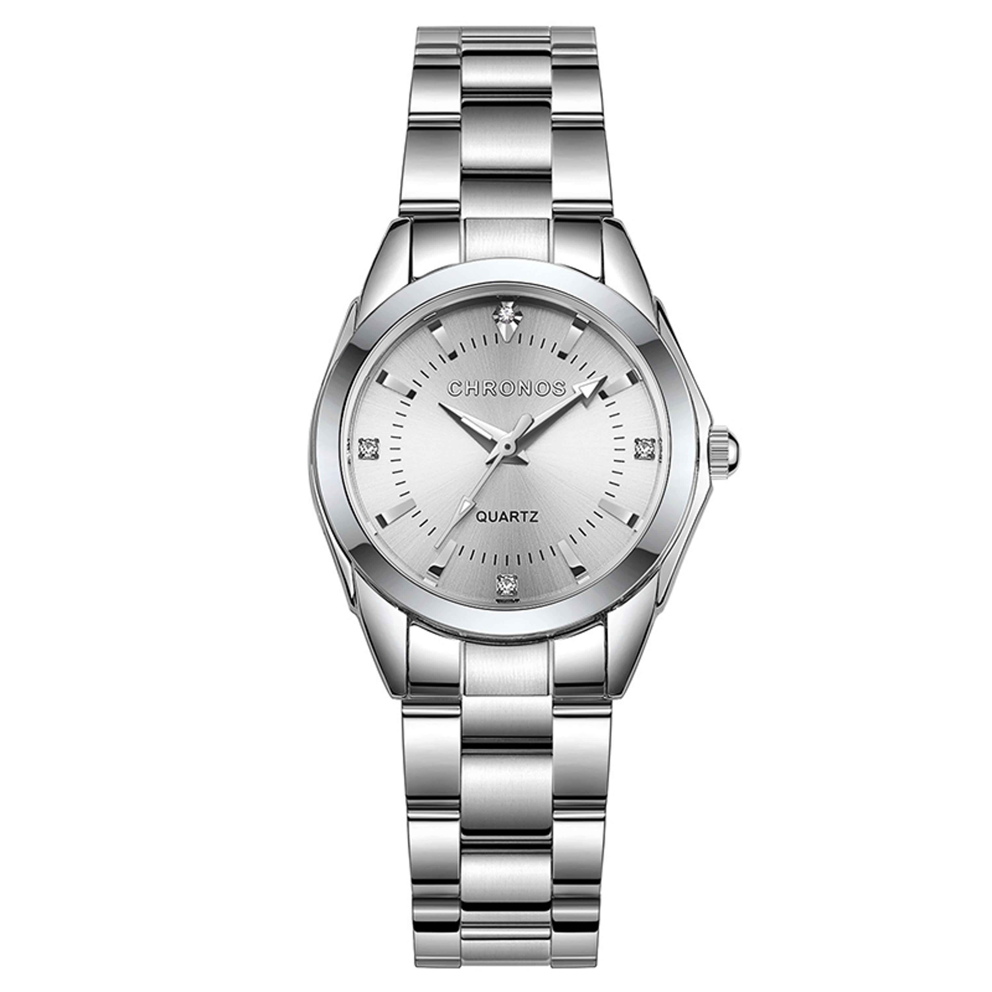 Chronos Elegant Stainless Steel Womens Quartz Watch 7