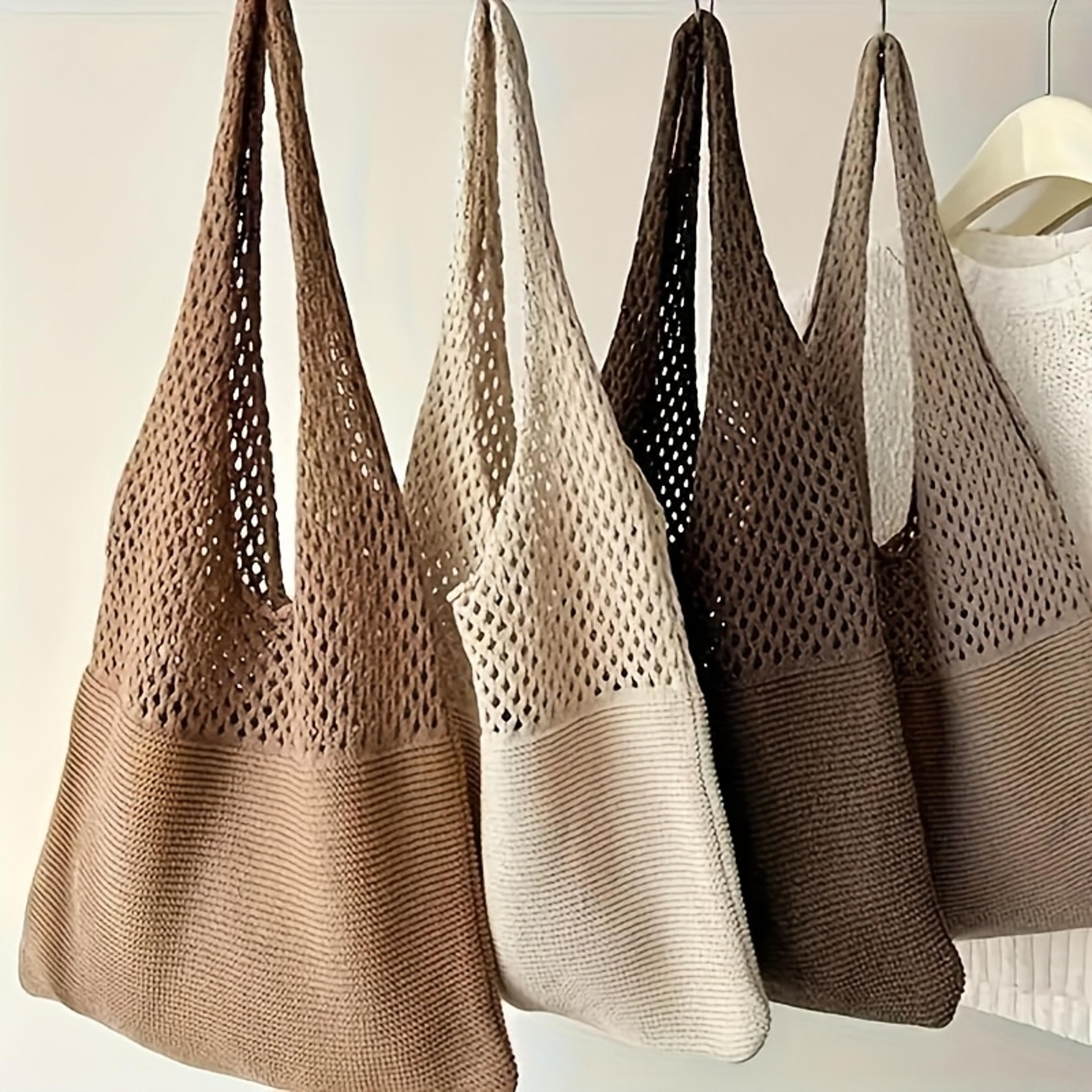 knitted handbags for women large capacity tote bag summer beach purse