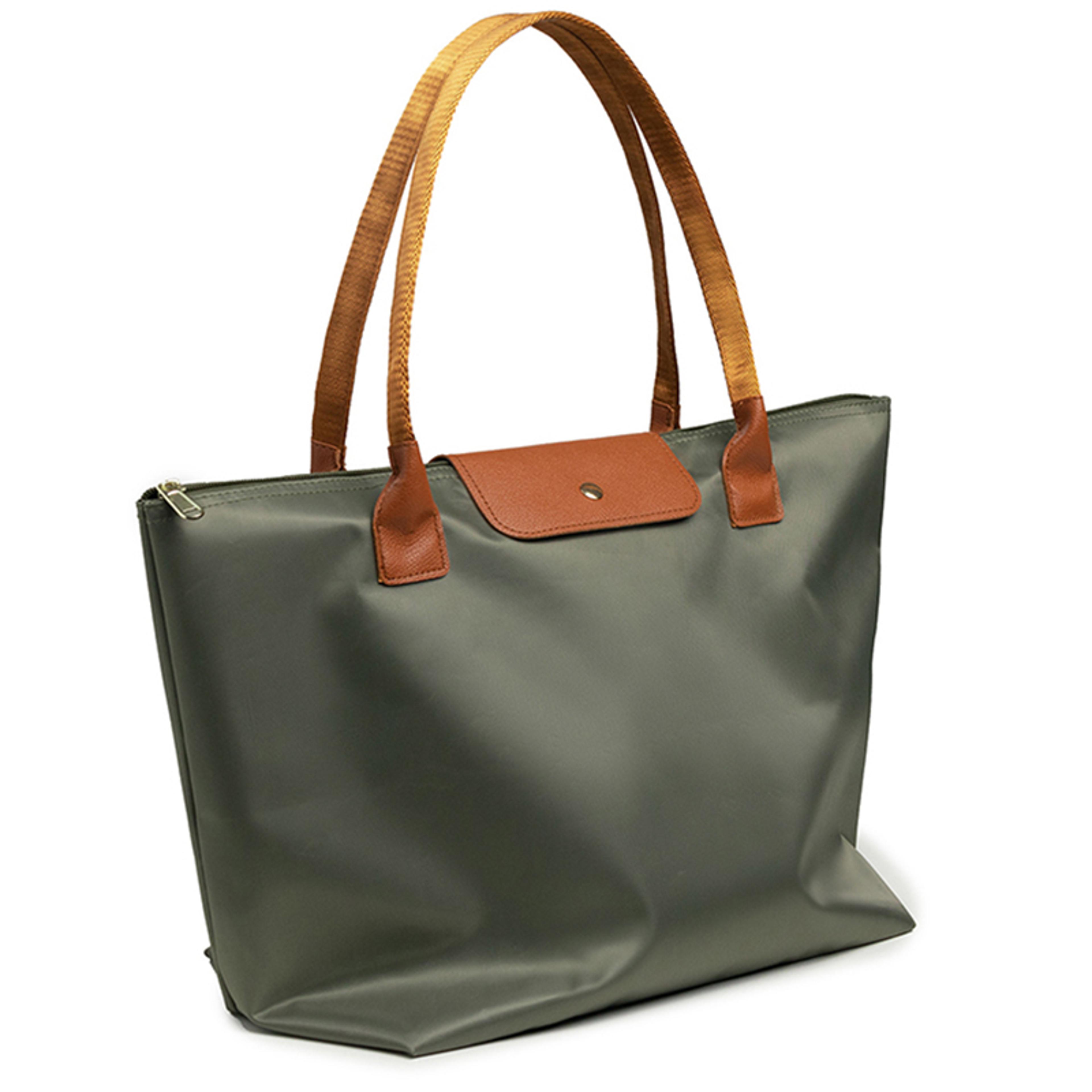 luxe oxford tote bag for women with leather accents