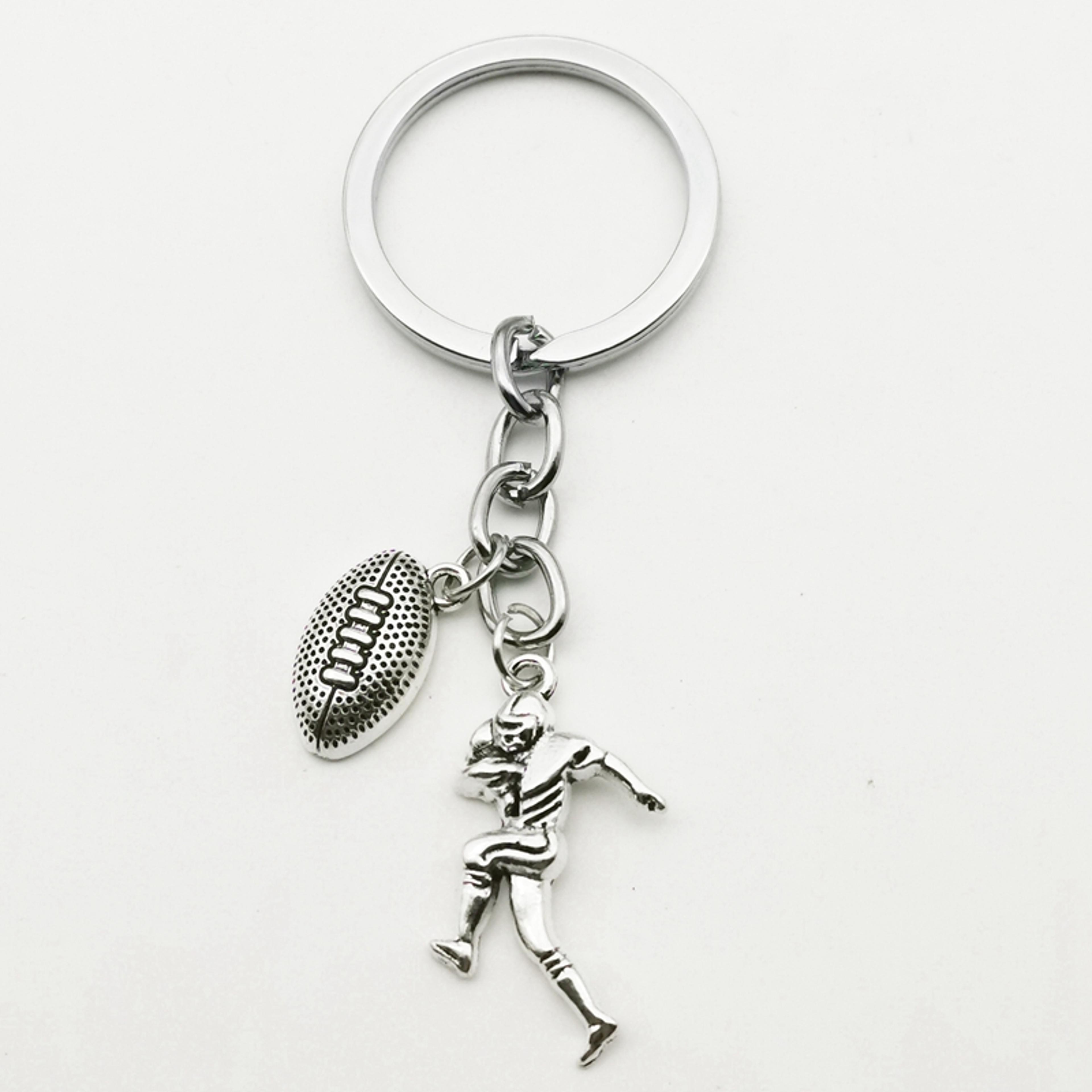 Inspirational Football And Rugby Player Sports Keychain For Women And Sports Fans 1