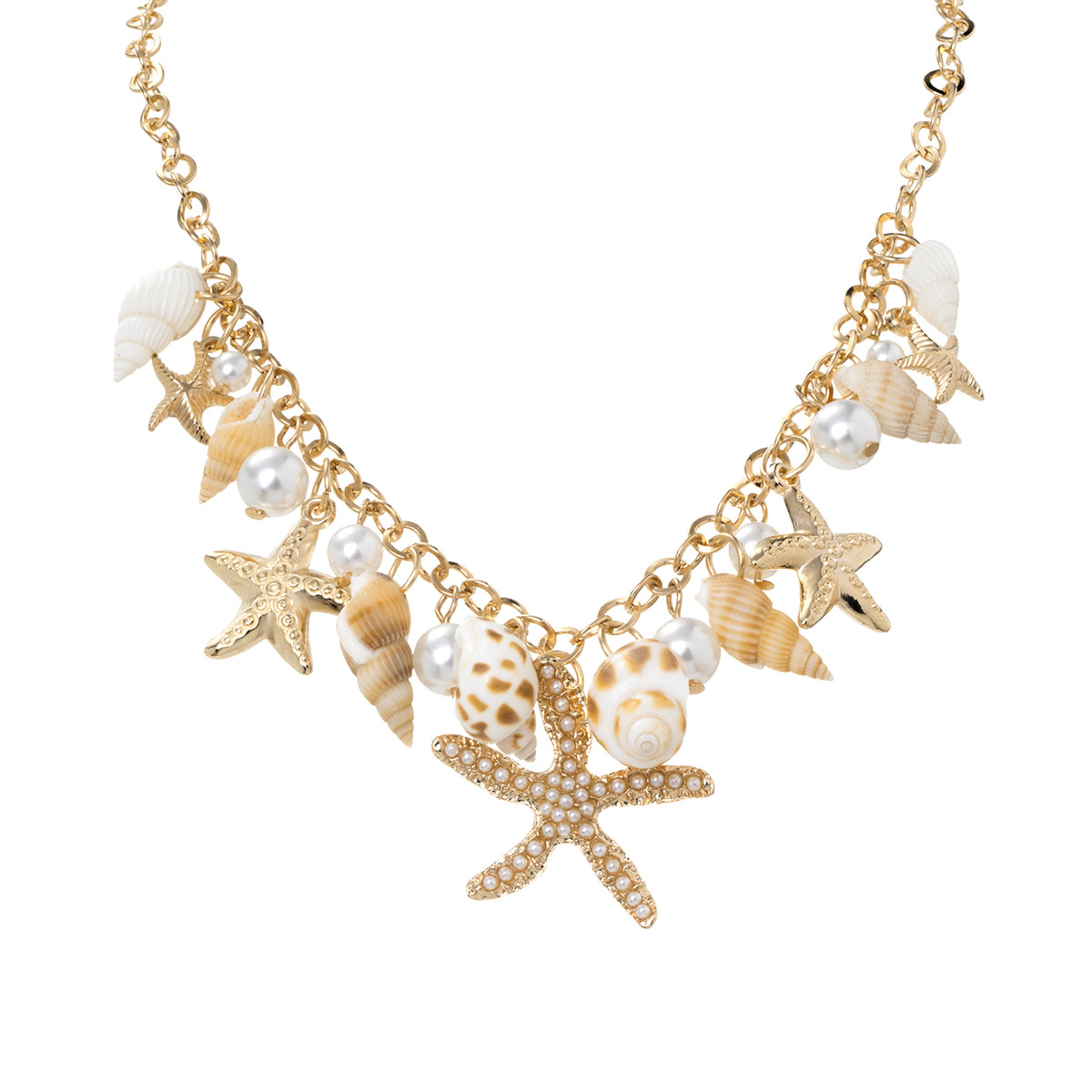 Bohemian Pearl Starfish Necklace For Women Beach Jewelry 5