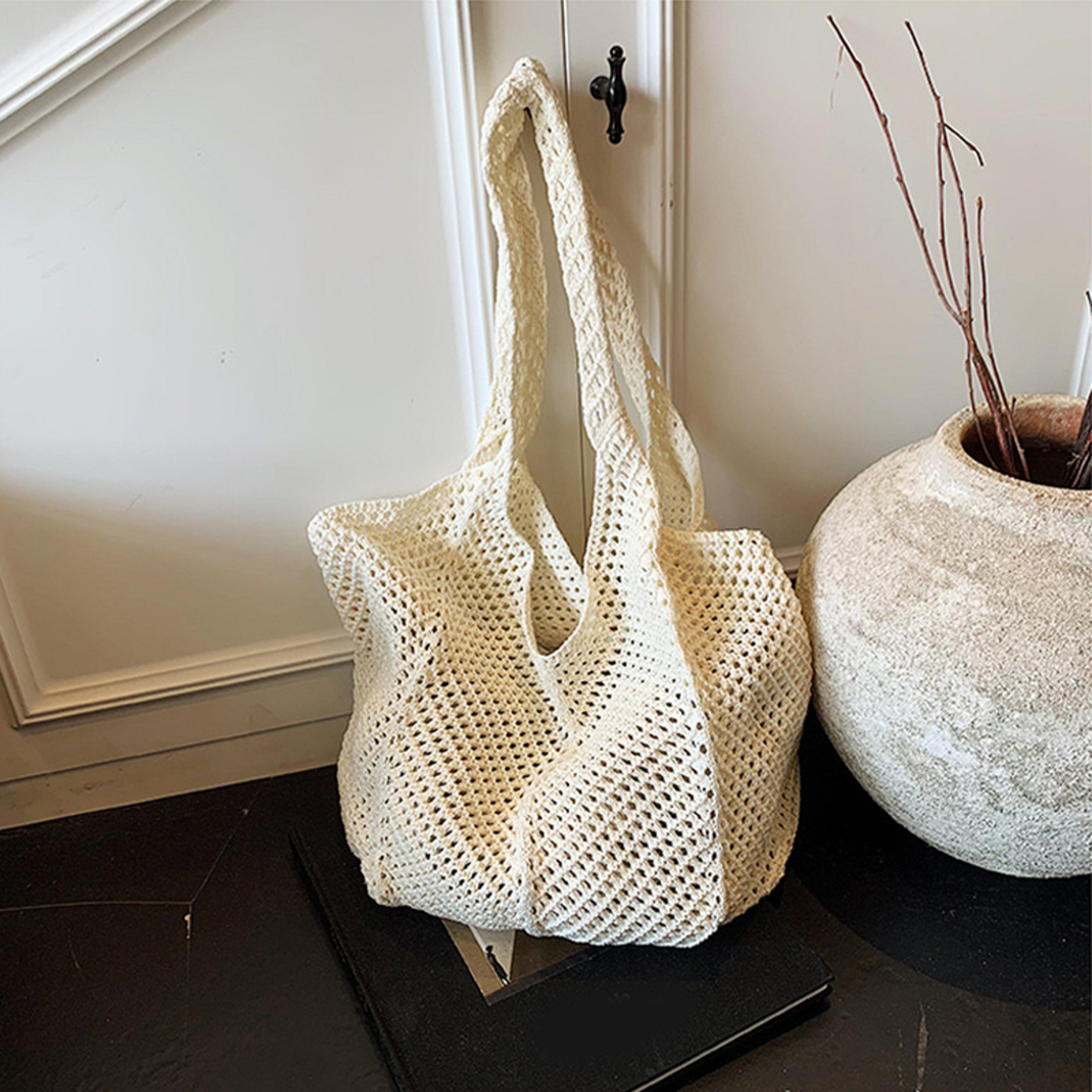 Summer Woven Shoulder Bag And Aesthetic Crochet Beach Tote Handbag 5