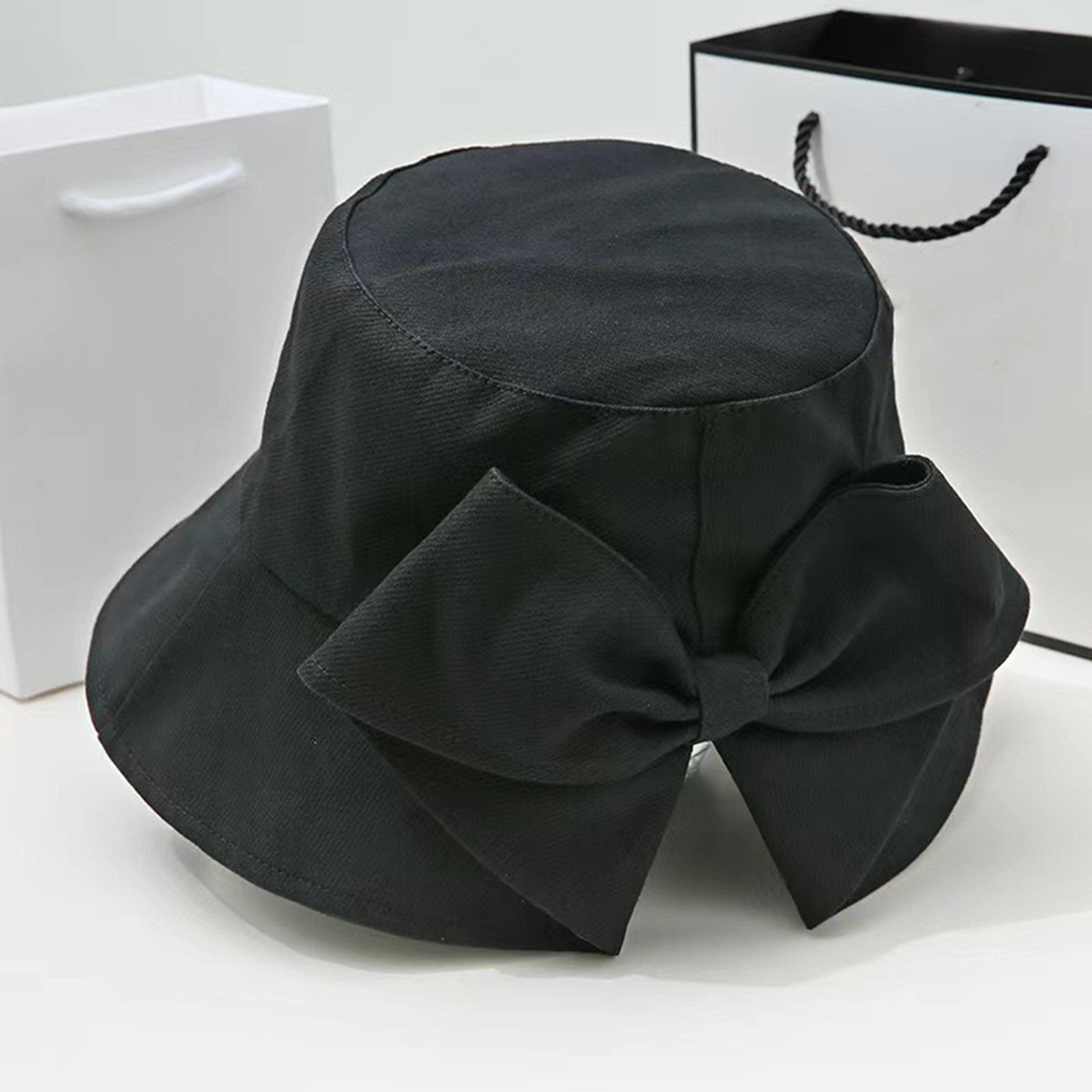 Japanese Style Bow Bucket Hat For Women Wide Brim Sun Protection 5